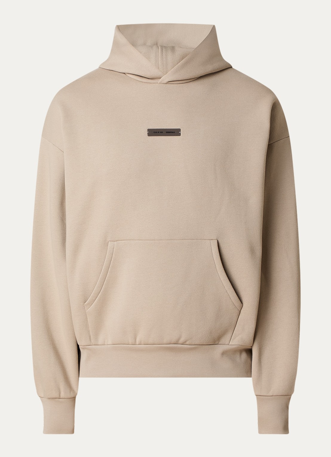Fear of God Essentials Hoodie met logo- en backprint - voorkant 5 beige