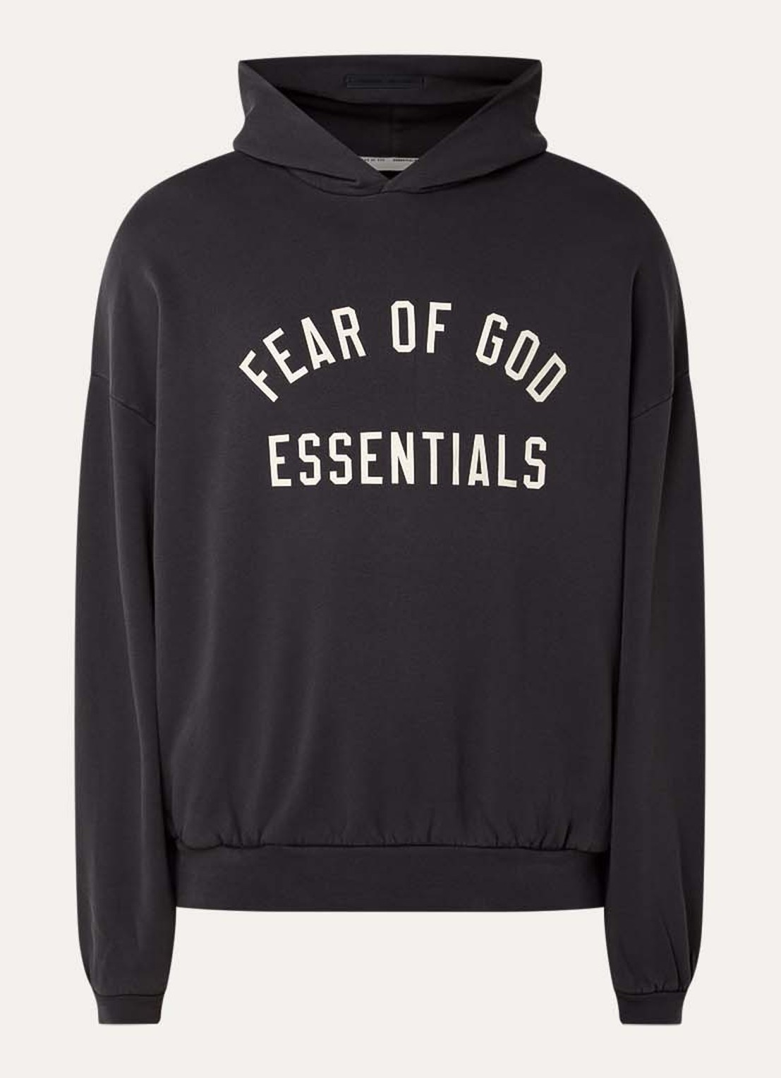 Fear of God Essentials Hoodie met logoborduring - voorkant 4 antraciet