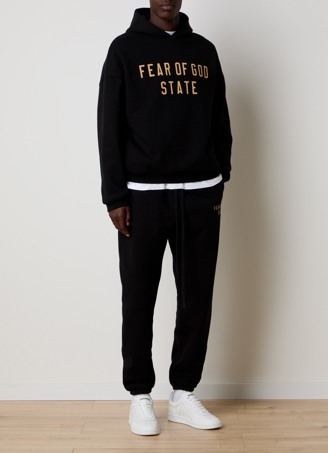 Fear of God Essentials Hoodie met logoprint - voorkant 3 zwart