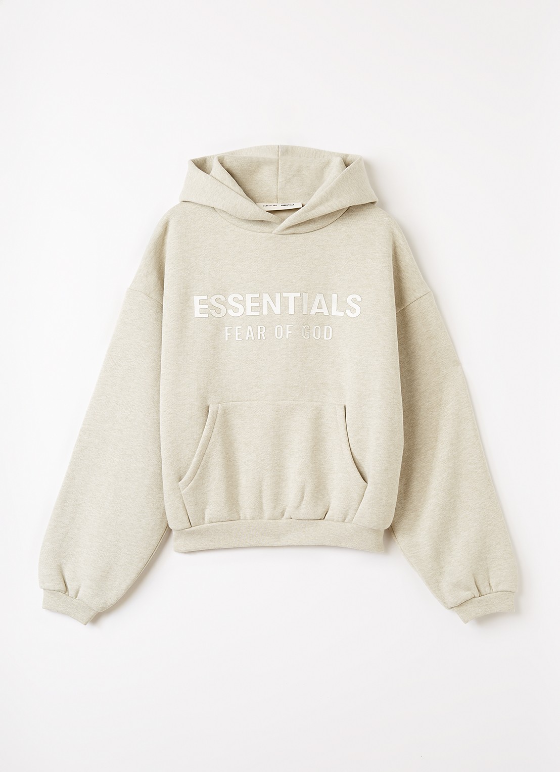 Fear of God Essentials Hoodie met logoprint - voorkant lindegroen