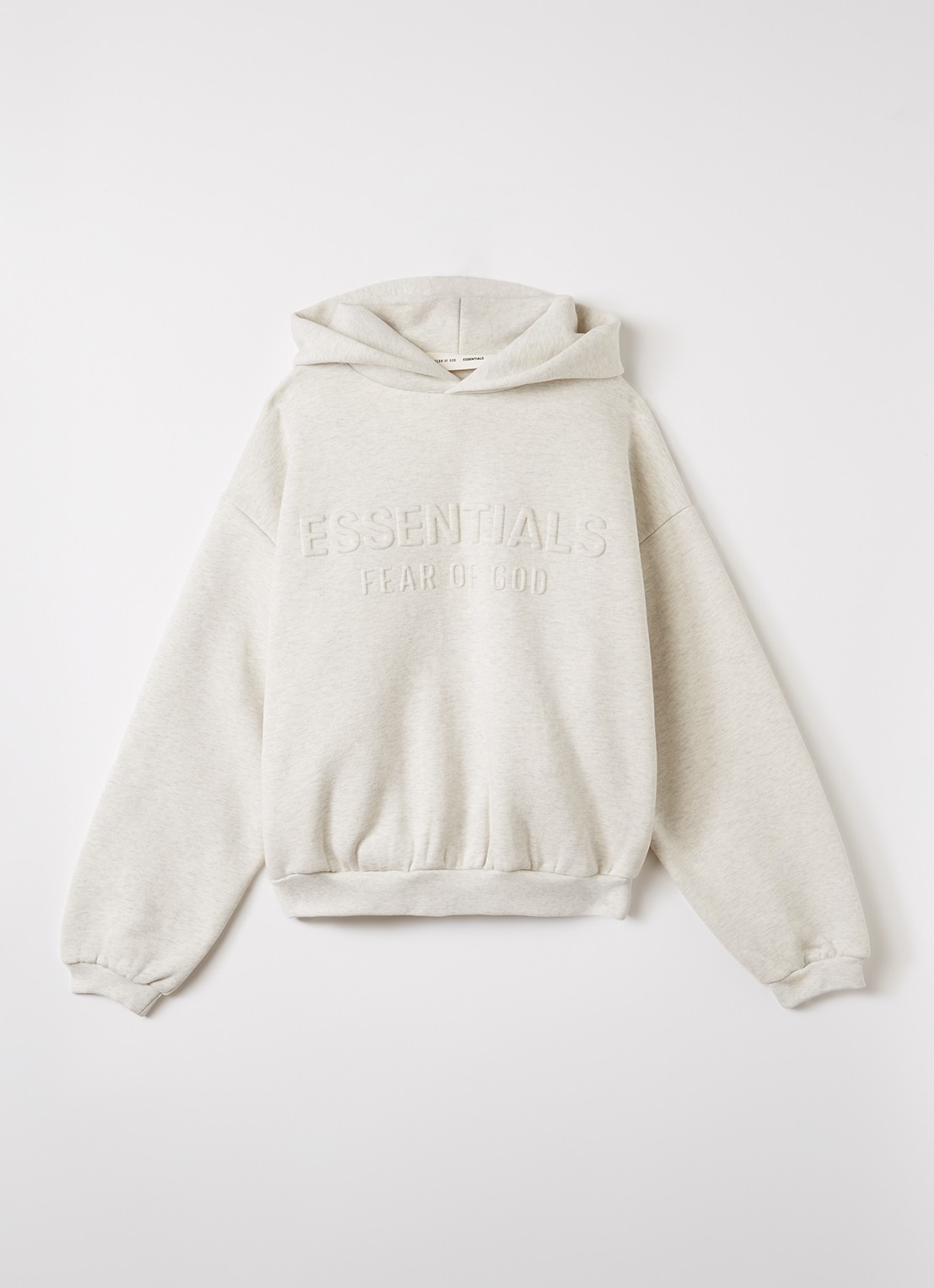 Fear of God Essentials Hoodie met logoprint - voorkant 2 grijsmele