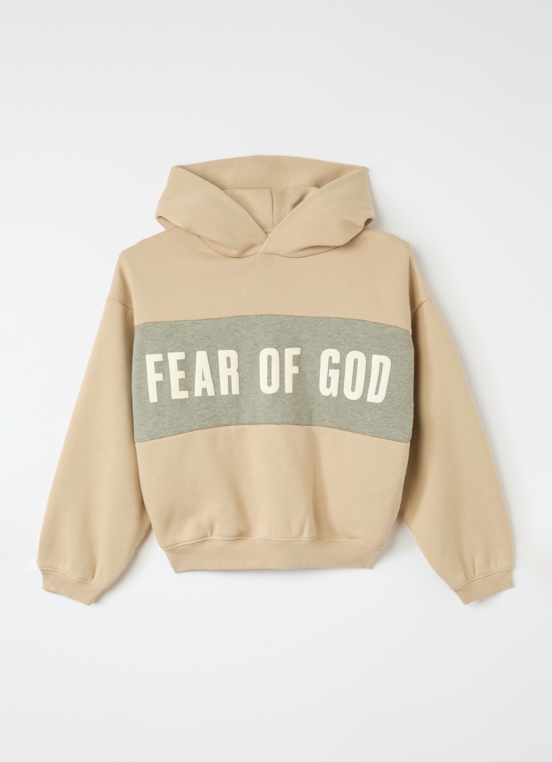Fear of God Essentials Hoodie met logoprint - voorkant beige