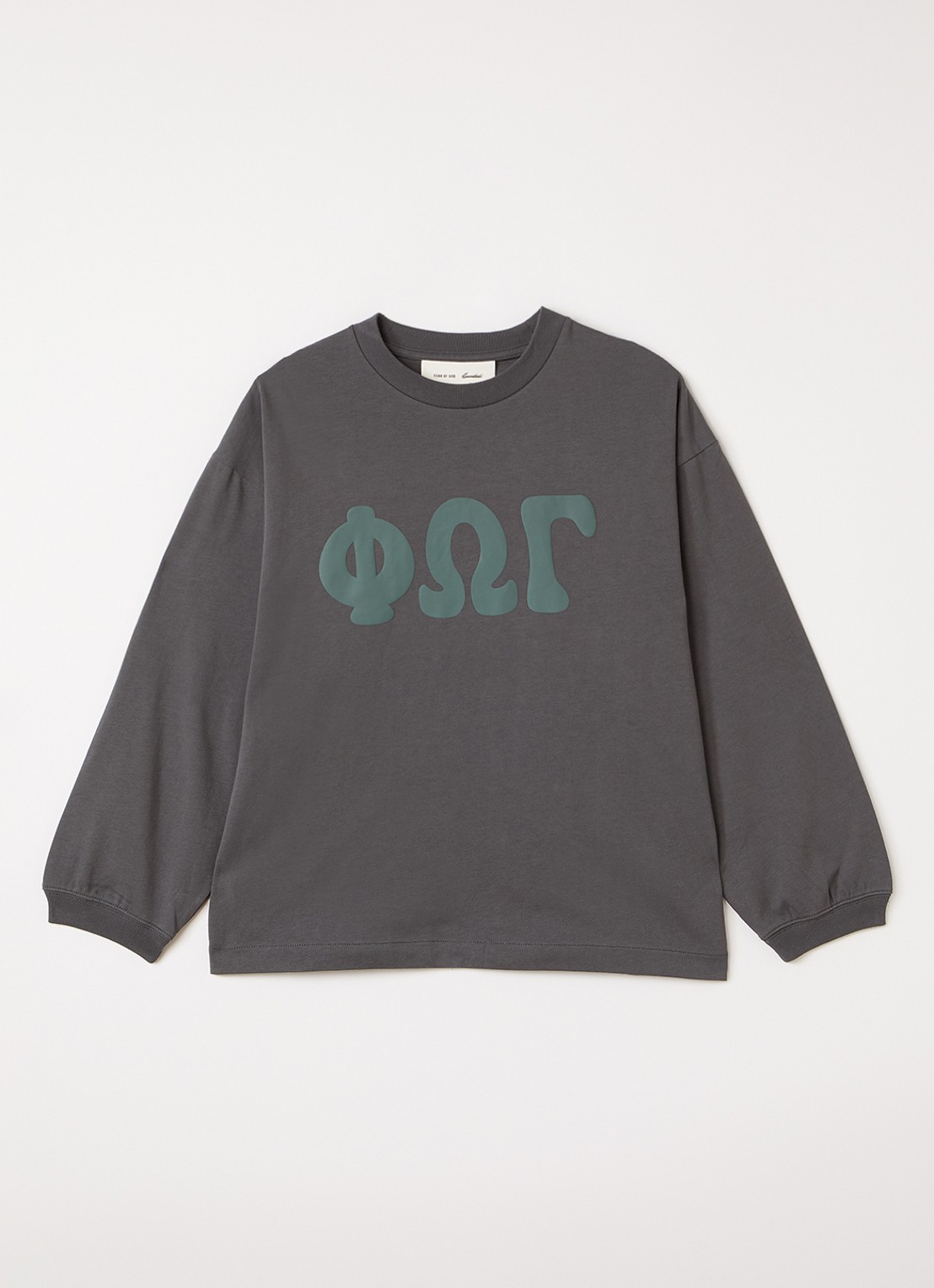 Fear of God Essentials Longsleeve met front- en backprint - voorkant 2 grijs