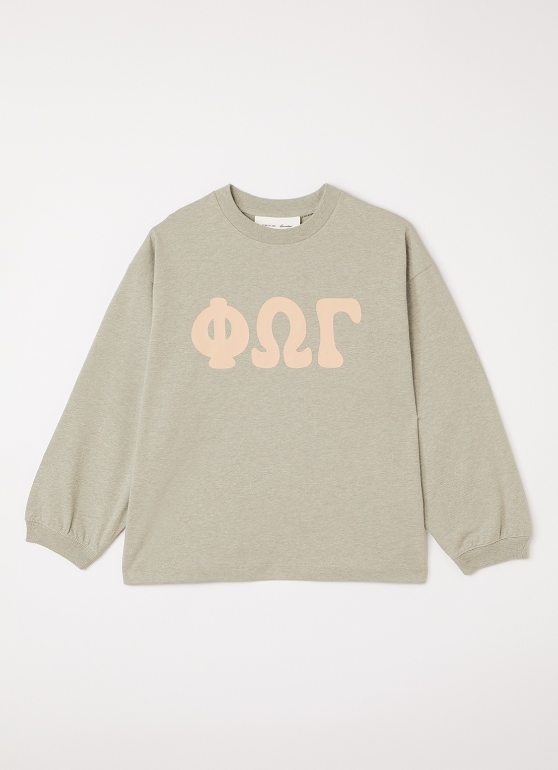 Fear of God Essentials Longsleeve met front- en backprint - voorkant lindegroen