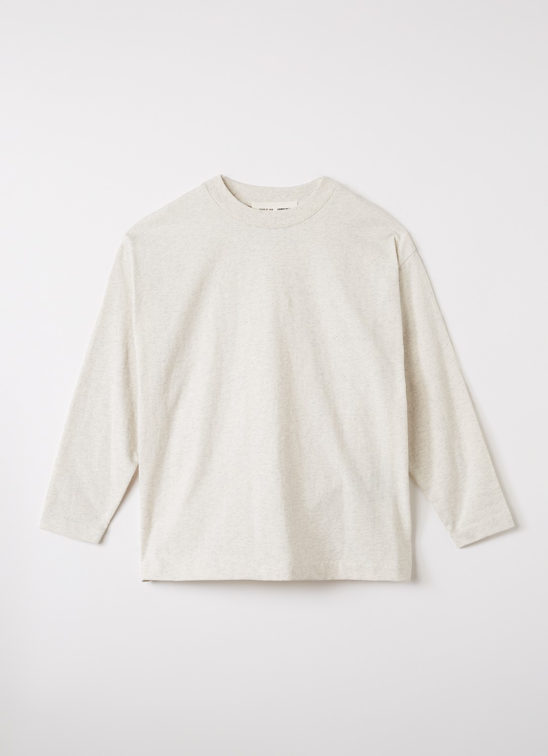 Fear of God Essentials Longsleeve met logo - voorkant 2 grijsmele