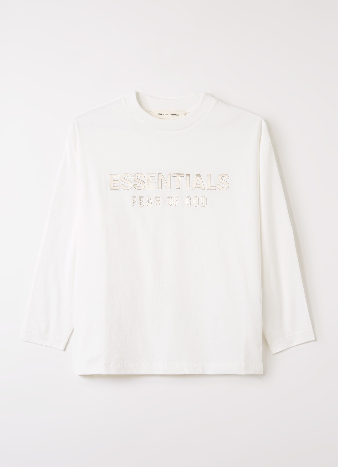 Fear of God Essentials Longsleeve met logoprint - voorkant 2 gebroken wit