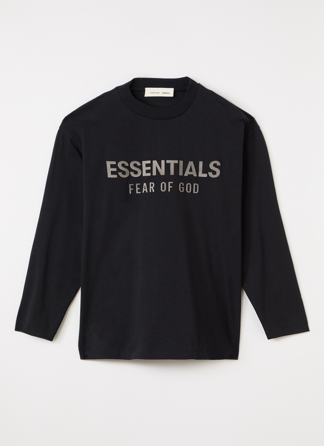Fear of God Essentials Longsleeve met logoprint - voorkant zwart