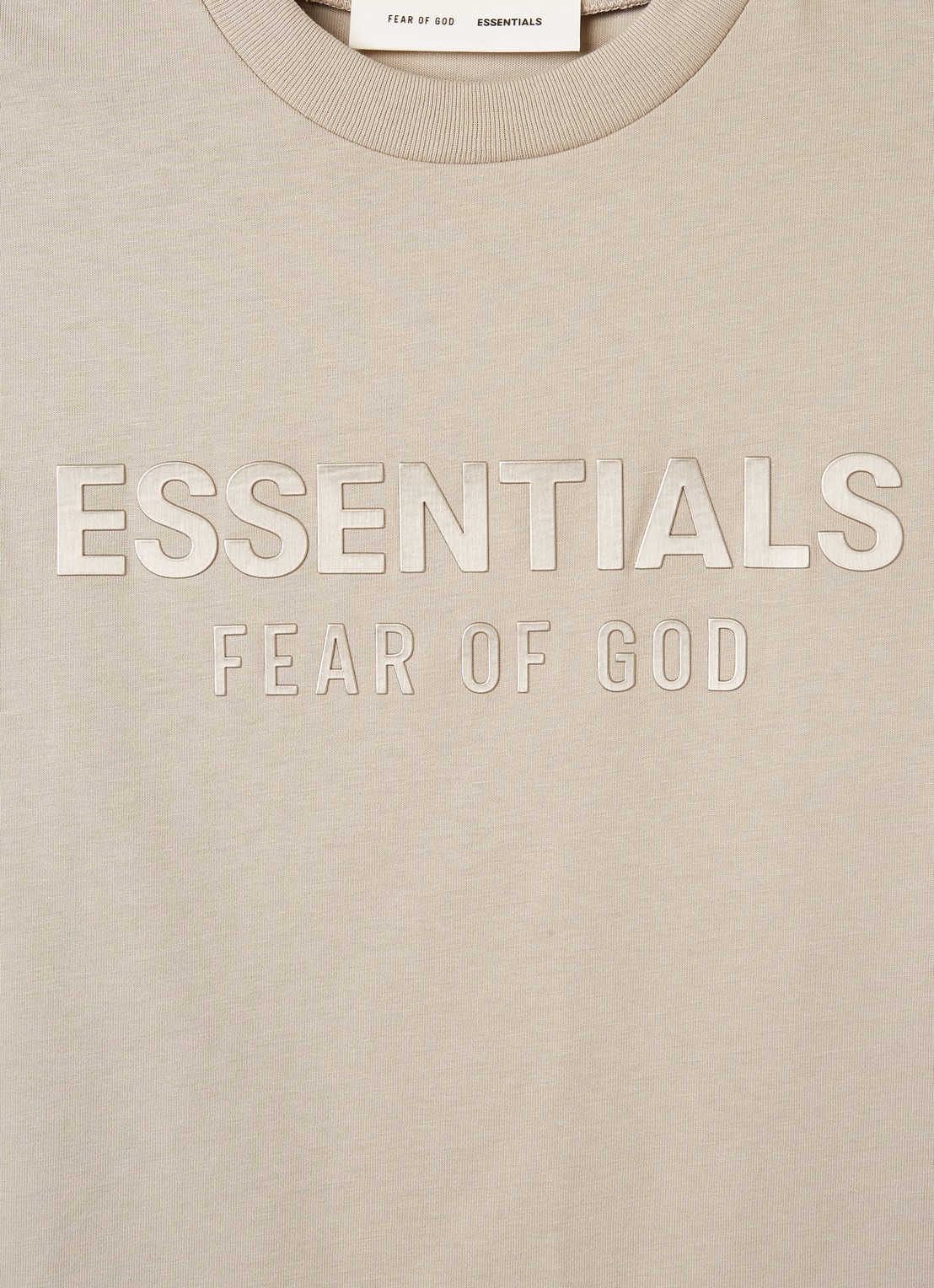 Fear of God Essentials Longsleeve met logoprint - detail 3 khaki