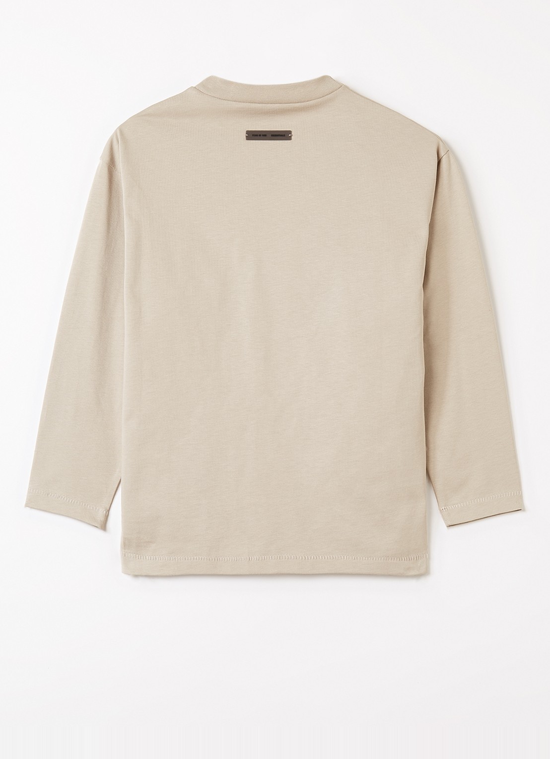Fear of God Essentials Longsleeve met logoprint - voorkant 2 khaki