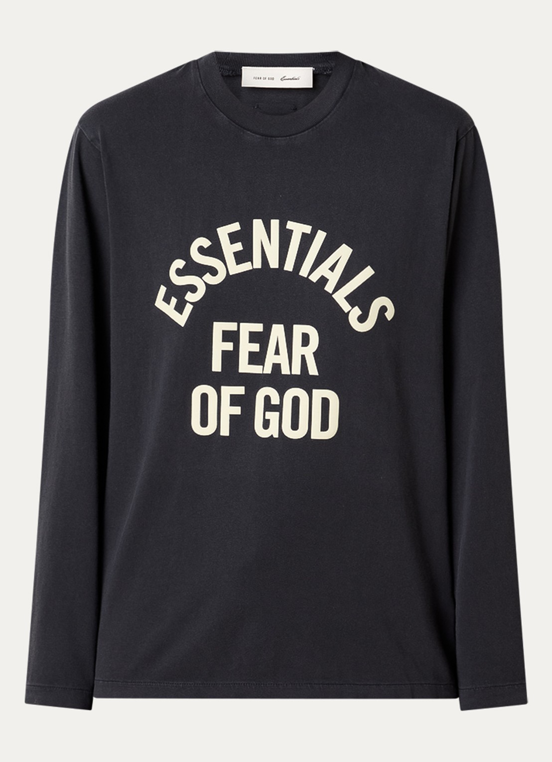 Fear of God Essentials Longsleeve met logoprint - voorkant 4 antraciet