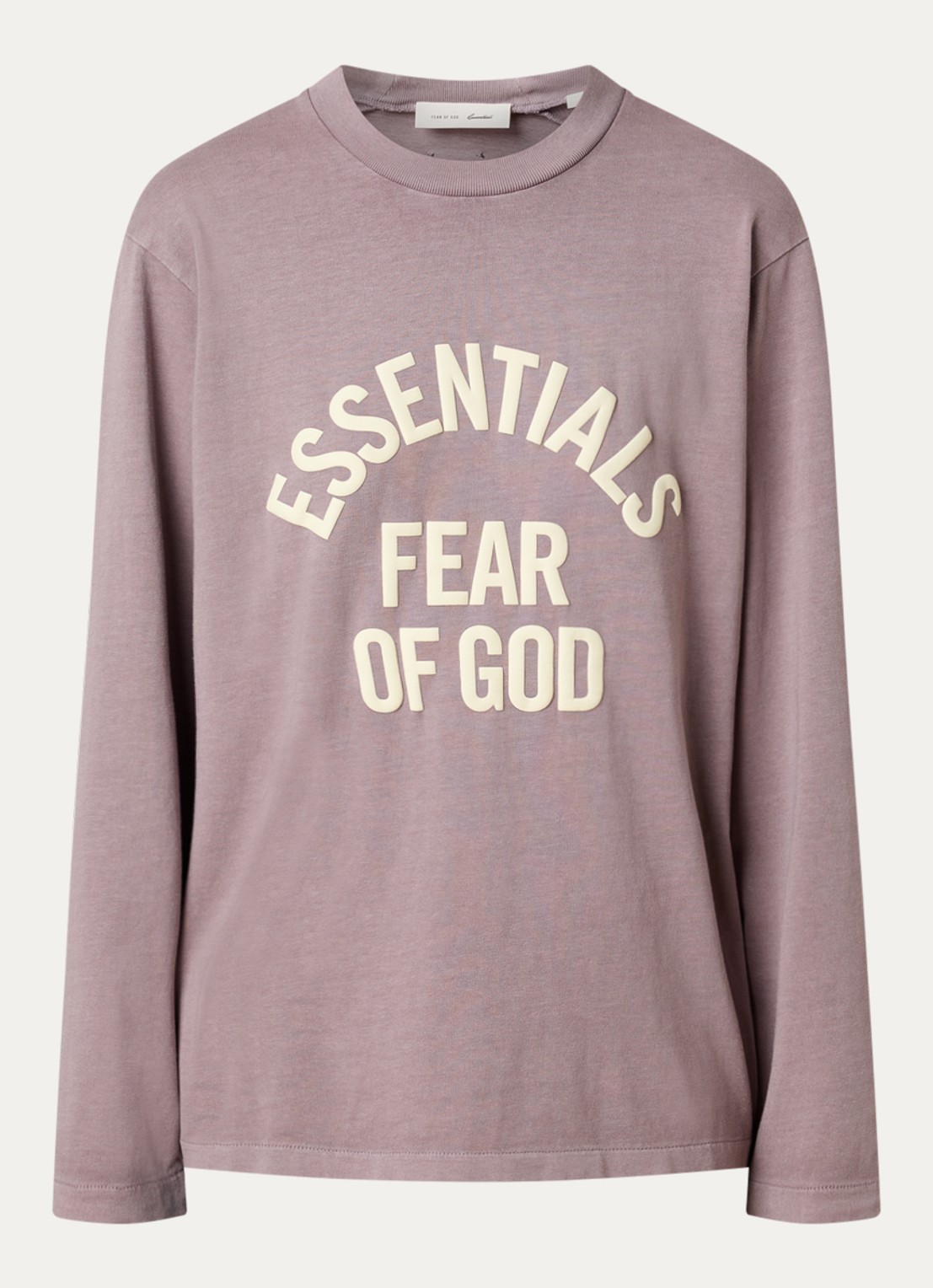 Fear of God Essentials Longsleeve met logoprint - voorkant 4 taupe
