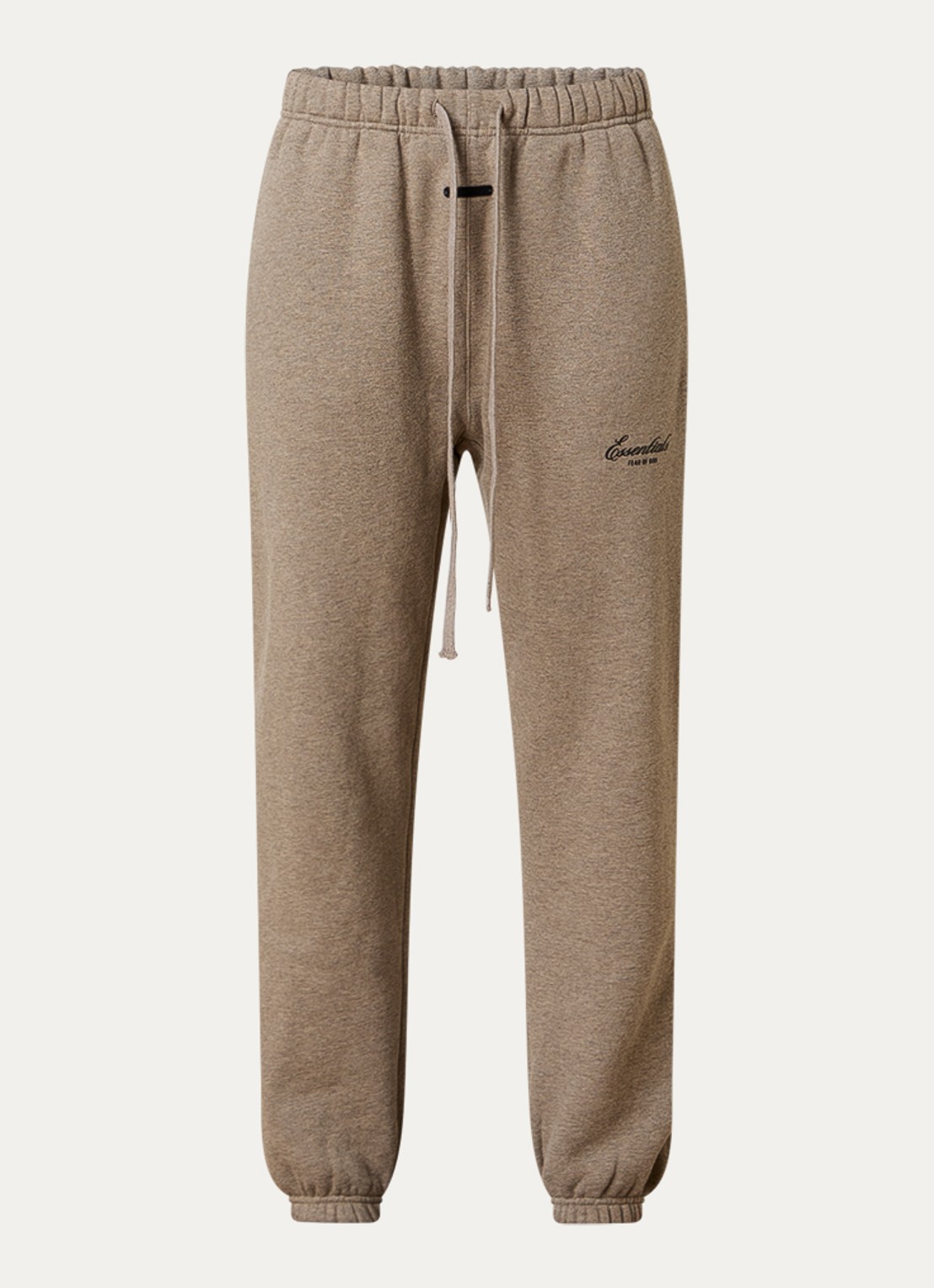 Fear of God Essentials Low waist tapered fit joggingbroek met logo - voorkant 4 zand