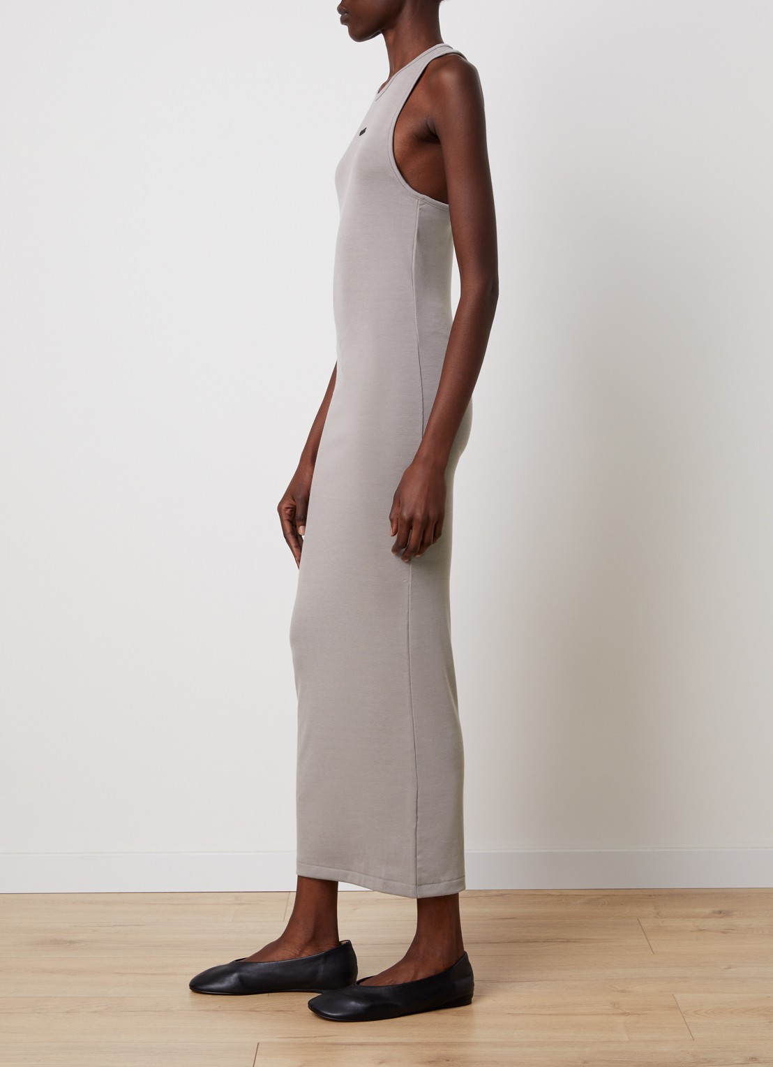 Fear of God Essentials Maxi jurk met racerback - voorkant 3 taupe