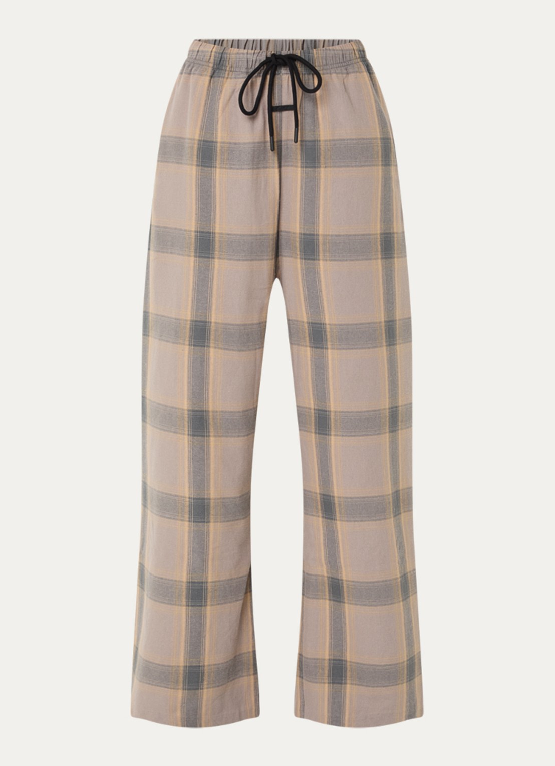Fear of God Essentials Mid waist flared fit lounge joggingbroek met ruitdessin - voorkant donkerbeige
