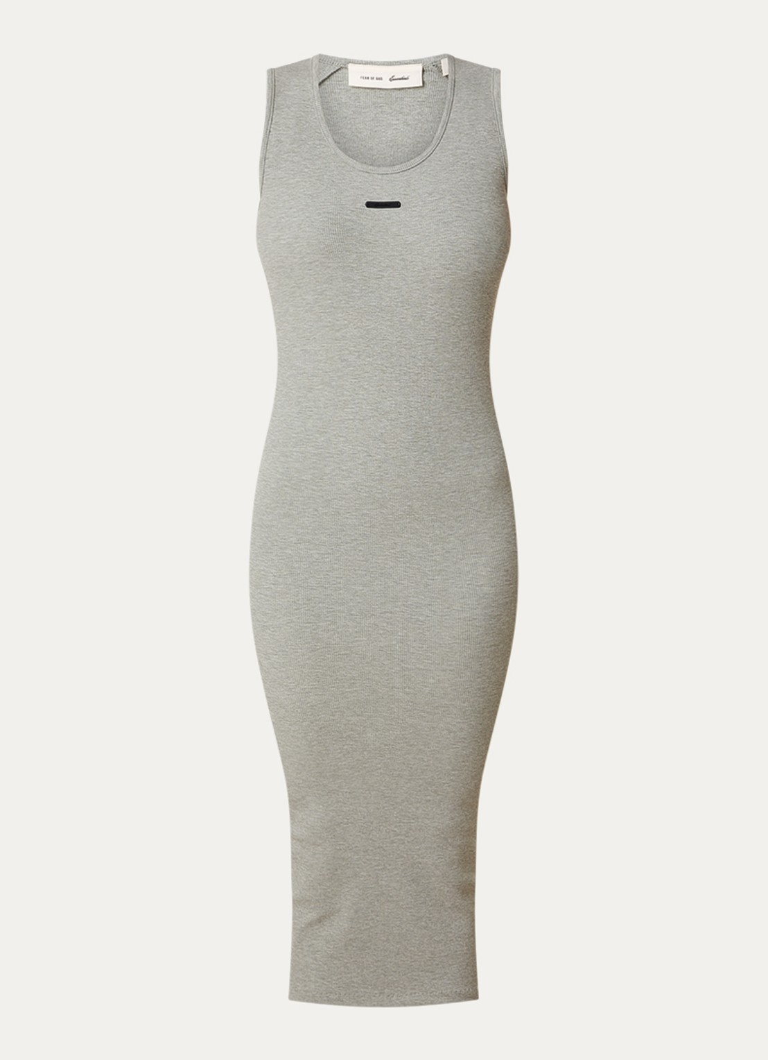 Fear of God Essentials Midi jurk met ronde hals - voorkant 4 lichtgrijs