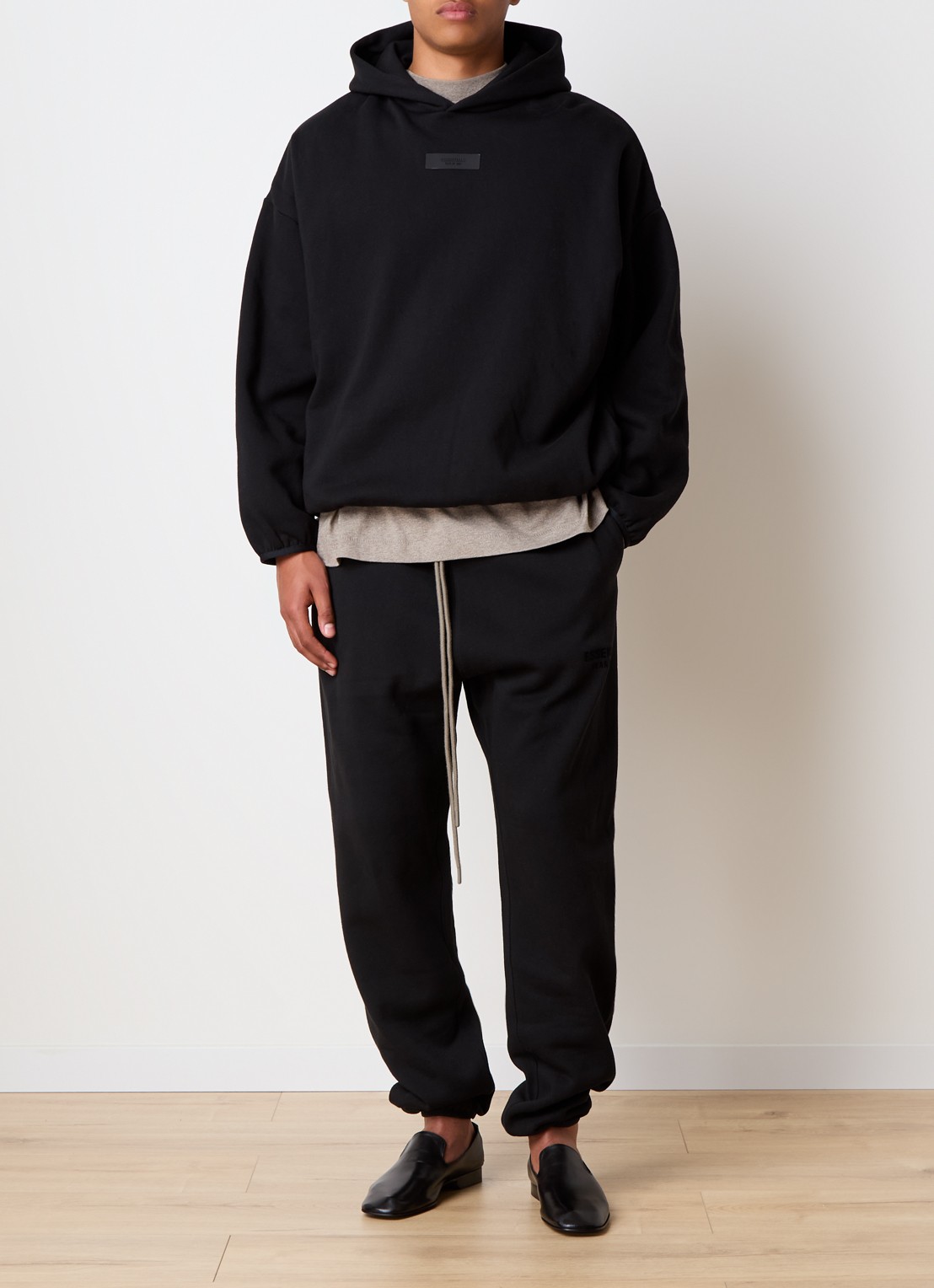 Fear of God Essentials Oversized hoodie met logo - voorkant 5 zwart