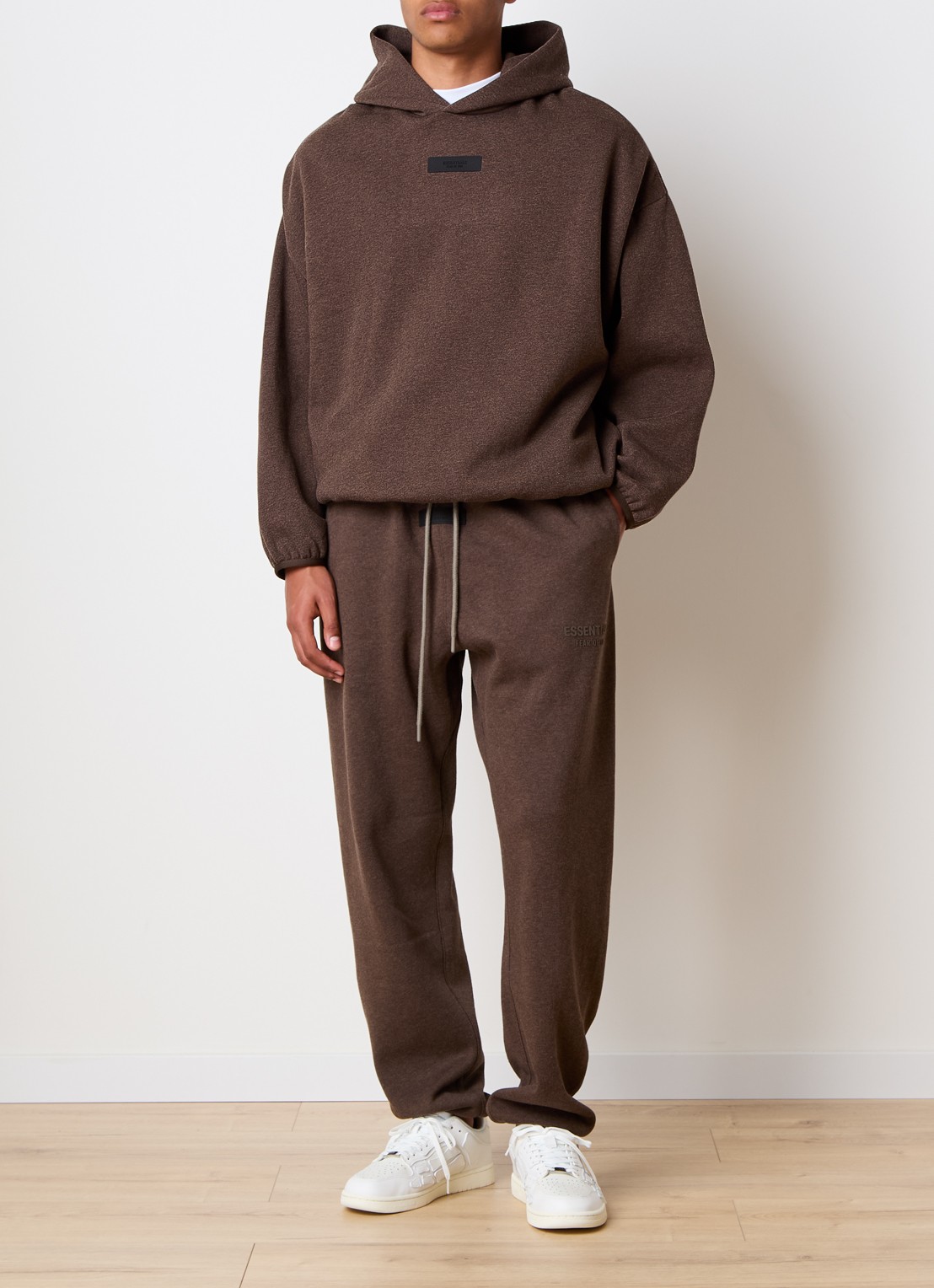 Fear of God Essentials Oversized hoodie met logo - voorkant 2 bruin