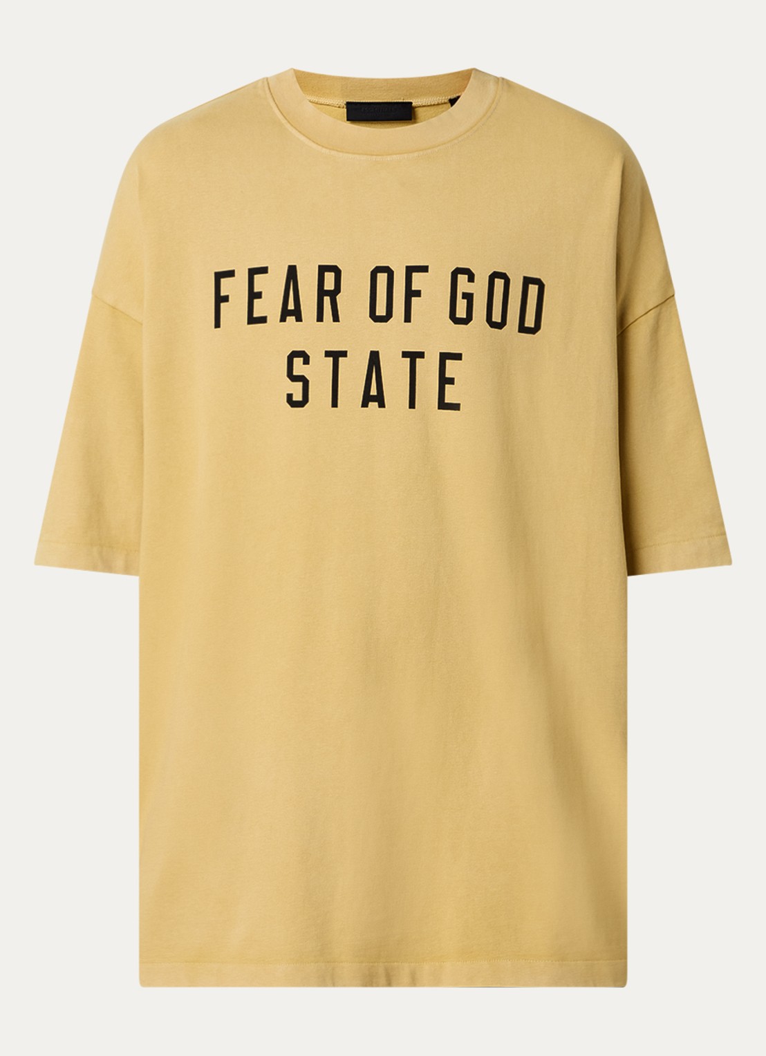 Fear of God Essentials Oversized T-shirt met logoprint - voorkant 2 okergeel