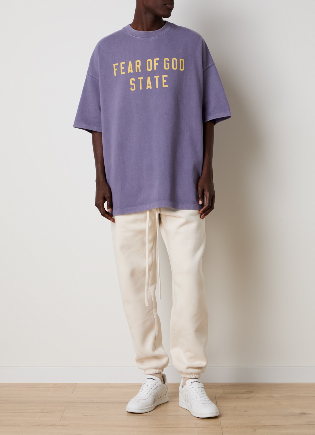Fear of God Essentials Oversized T-shirt met logoprint - voorkant 5 lavendel