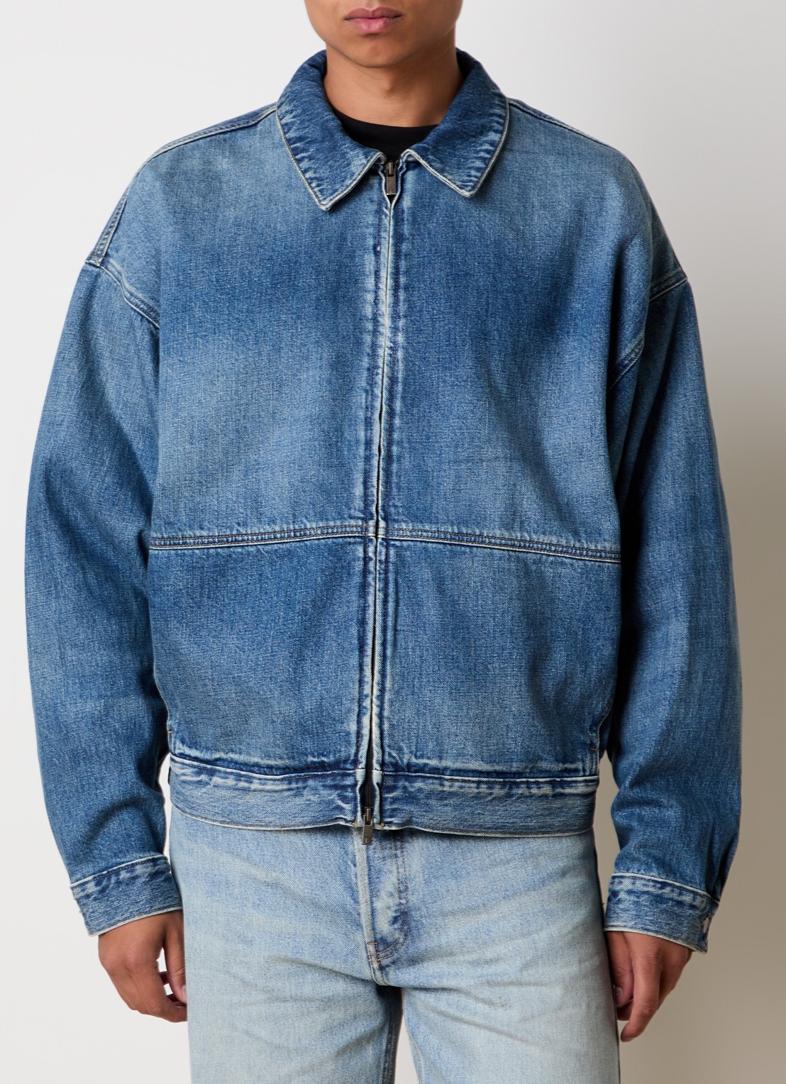 Fear of God Essentials Spijkerjas met steekzakken - detail 4 indigo