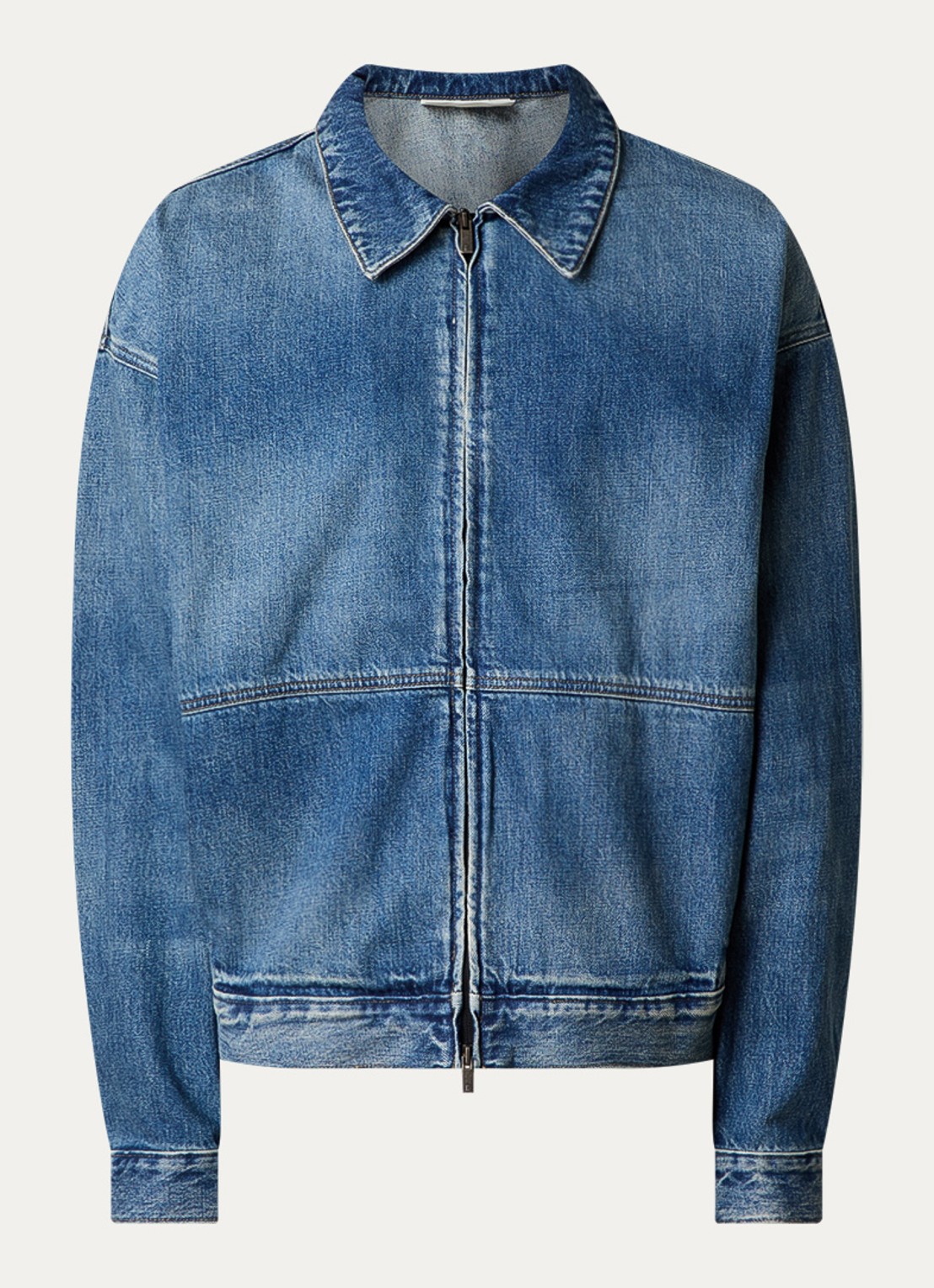 Fear of God Essentials Spijkerjas met steekzakken - voorkant 2 indigo