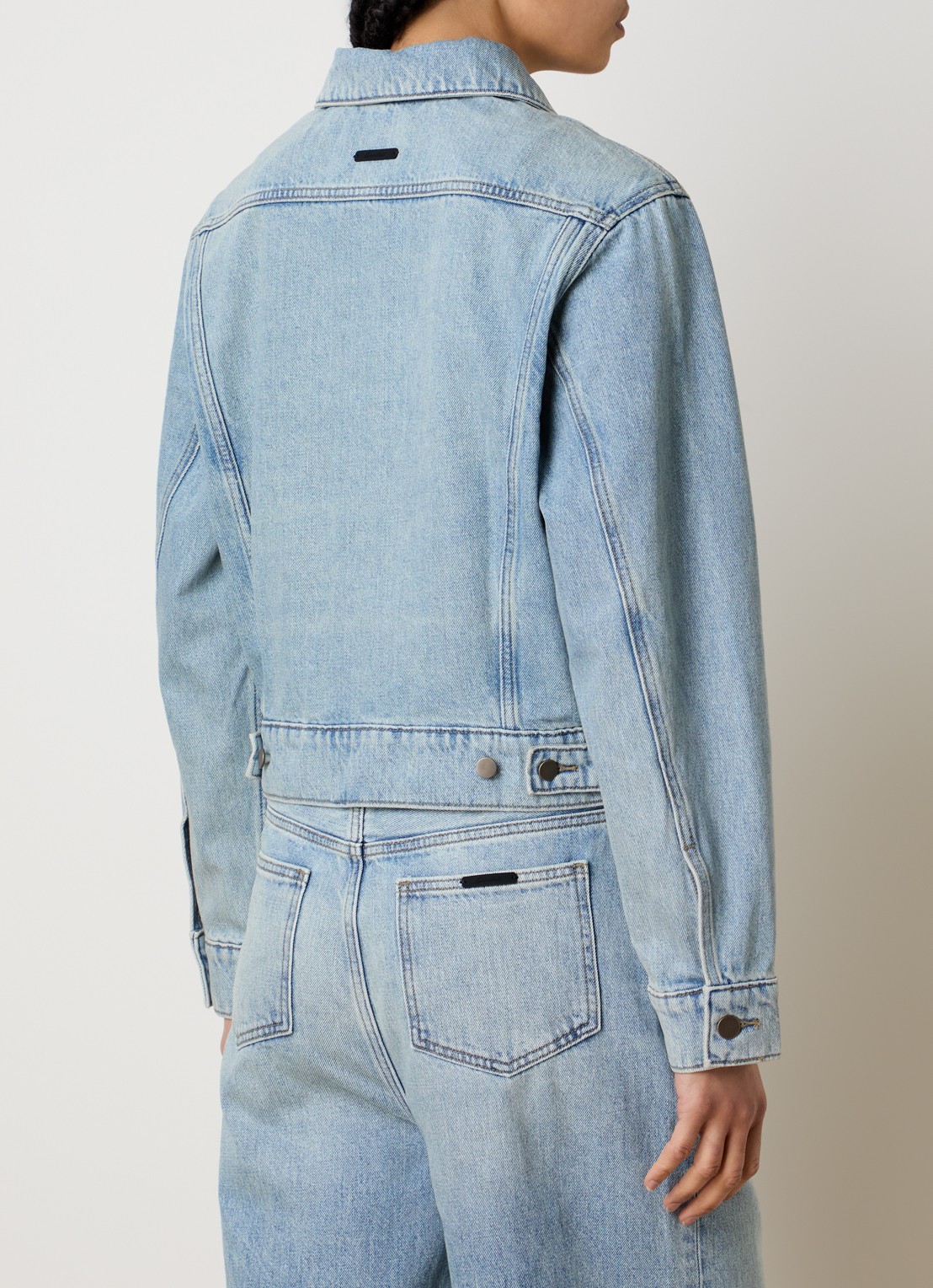 Fear of God Essentials Spijkerjas met steekzakken - achterkant 6 indigo