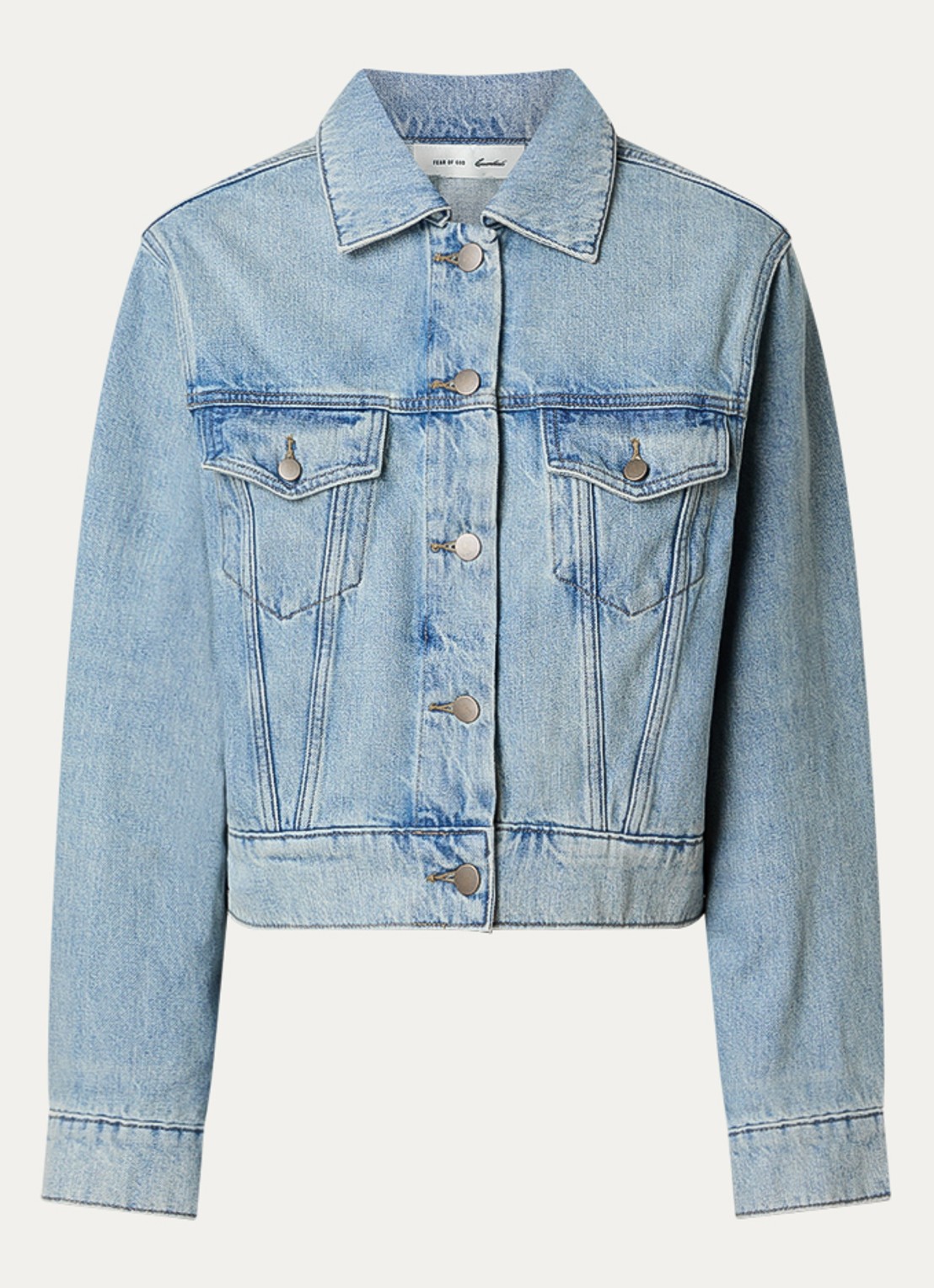 Fear of God Essentials Spijkerjas met steekzakken - voorkant 4 indigo