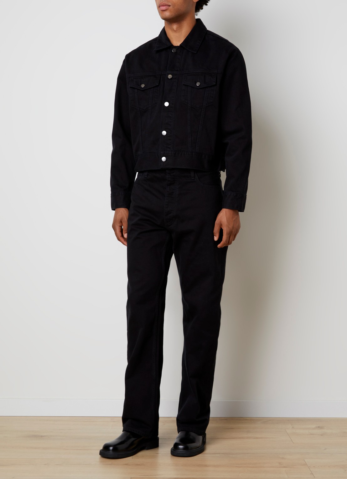 Fear of God Essentials Straight leg jeans met gekleurde wassing - voorkant 4 zwart