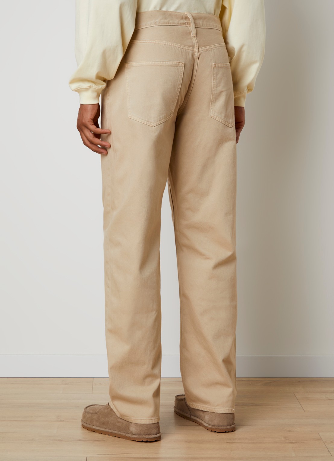 Fear of God Essentials Straight leg jeans met gekleurde wassing - achterkant 6 beige