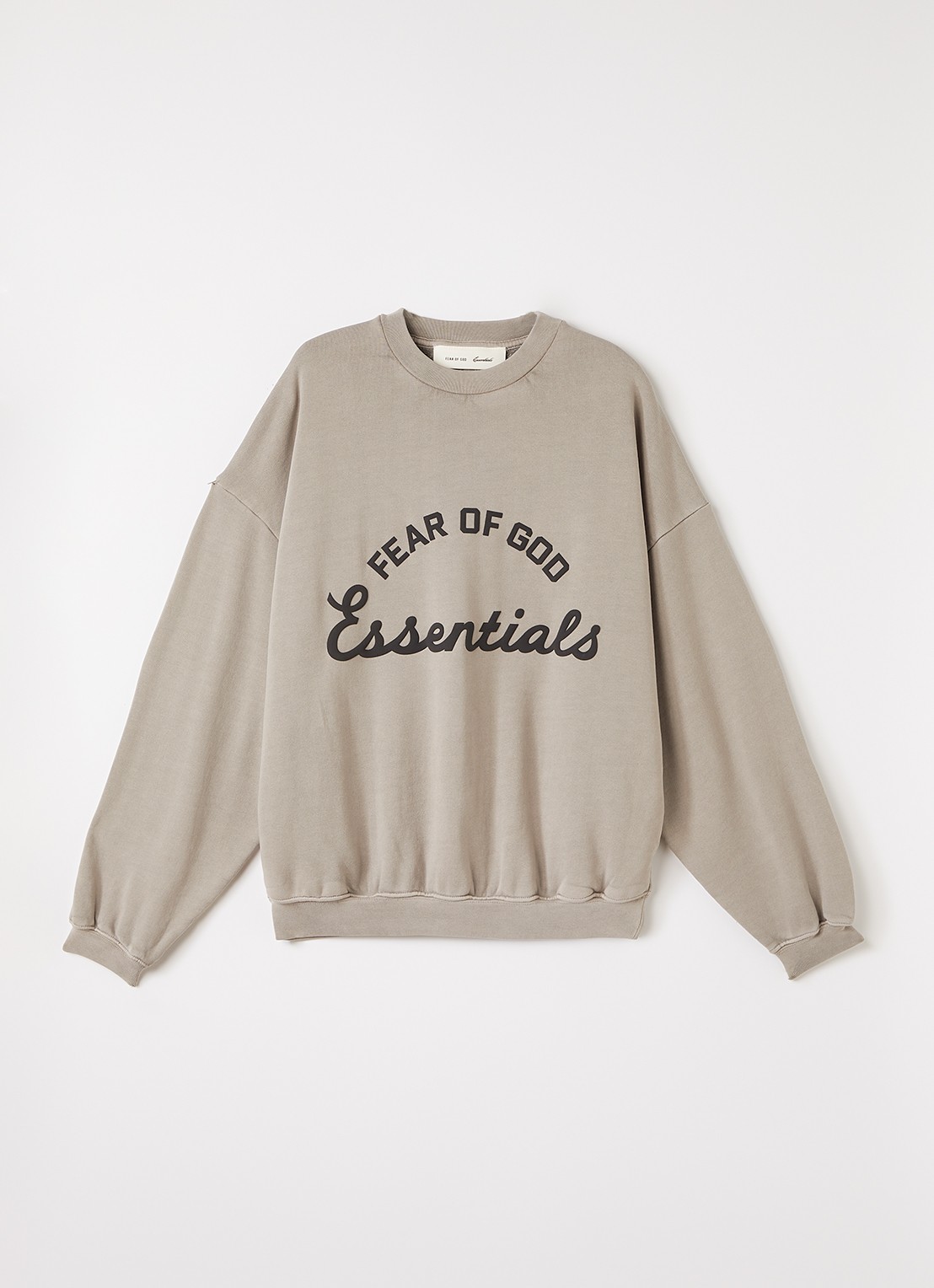 Fear of God Essentials Sweater met 3D logoprint - voorkant beige