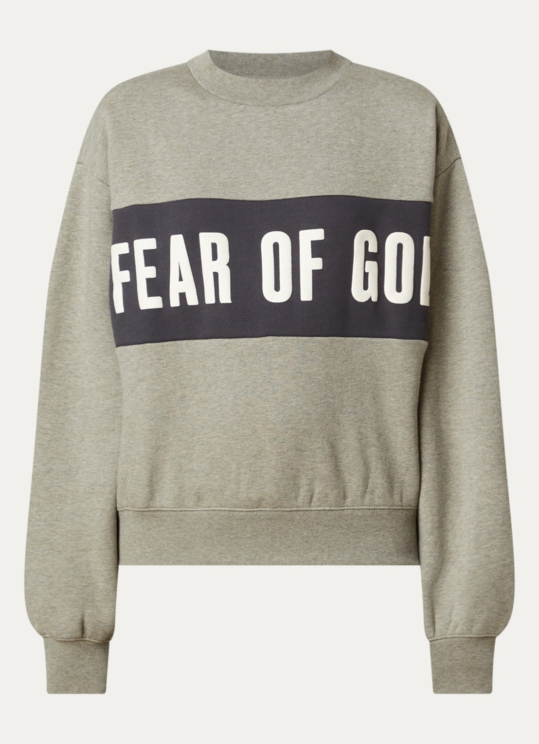 Fear of God Essentials Sweater met logo- en backprint - voorkant 4 grijsmele