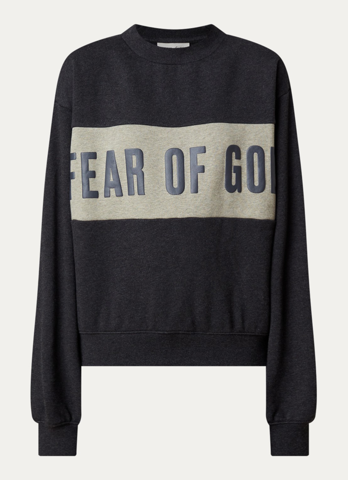 Fear of God Essentials Sweater met logo- en backprint - voorkant 3 donkergrijs