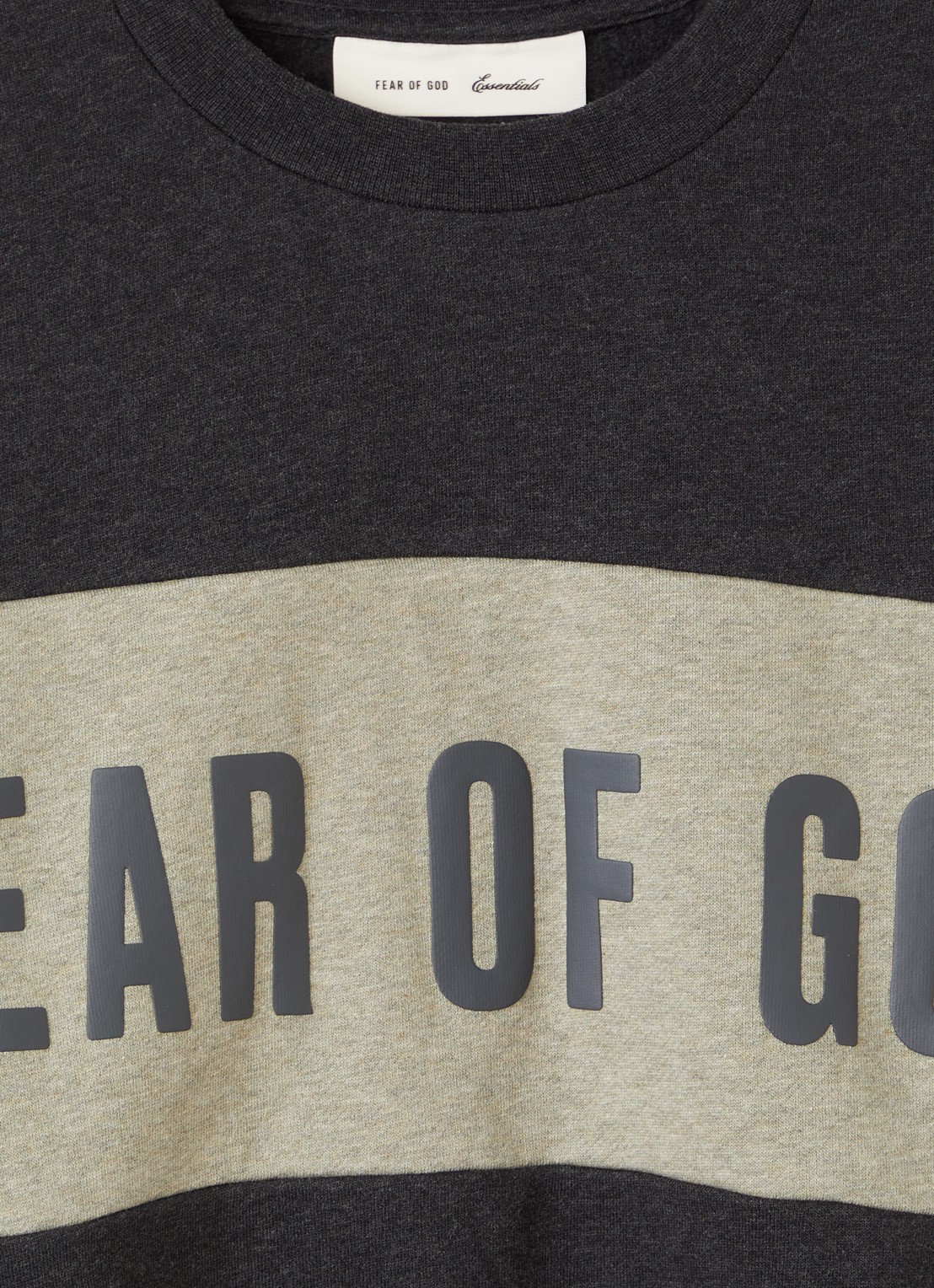 Fear of God Essentials Sweater met logoprint - detail 3 antraciet