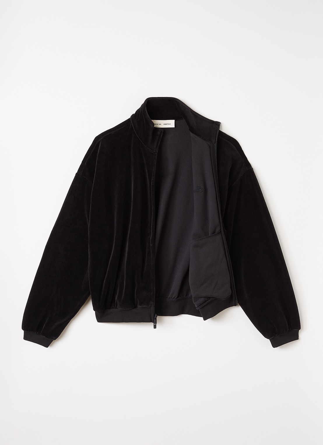 Fear of God Essentials Sweatvest met logoborduring - voorkant 3 zwart