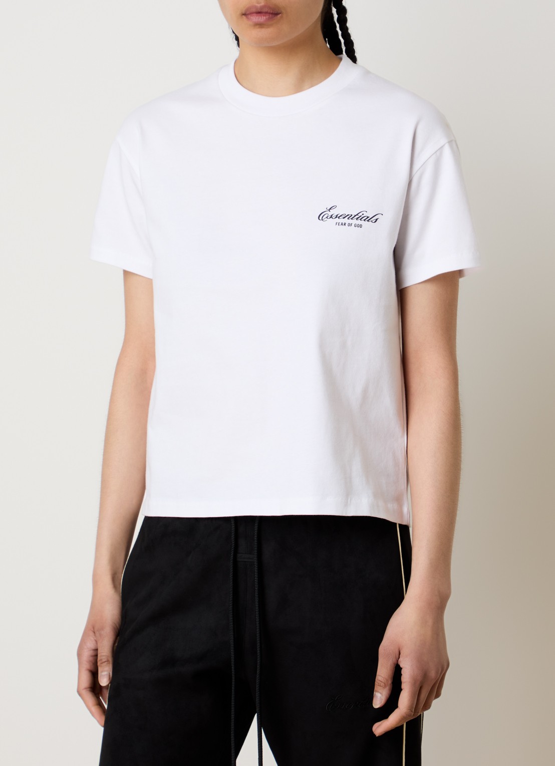 Fear of God Essentials T-shirt met logo en ronde hals - detail 2 wit