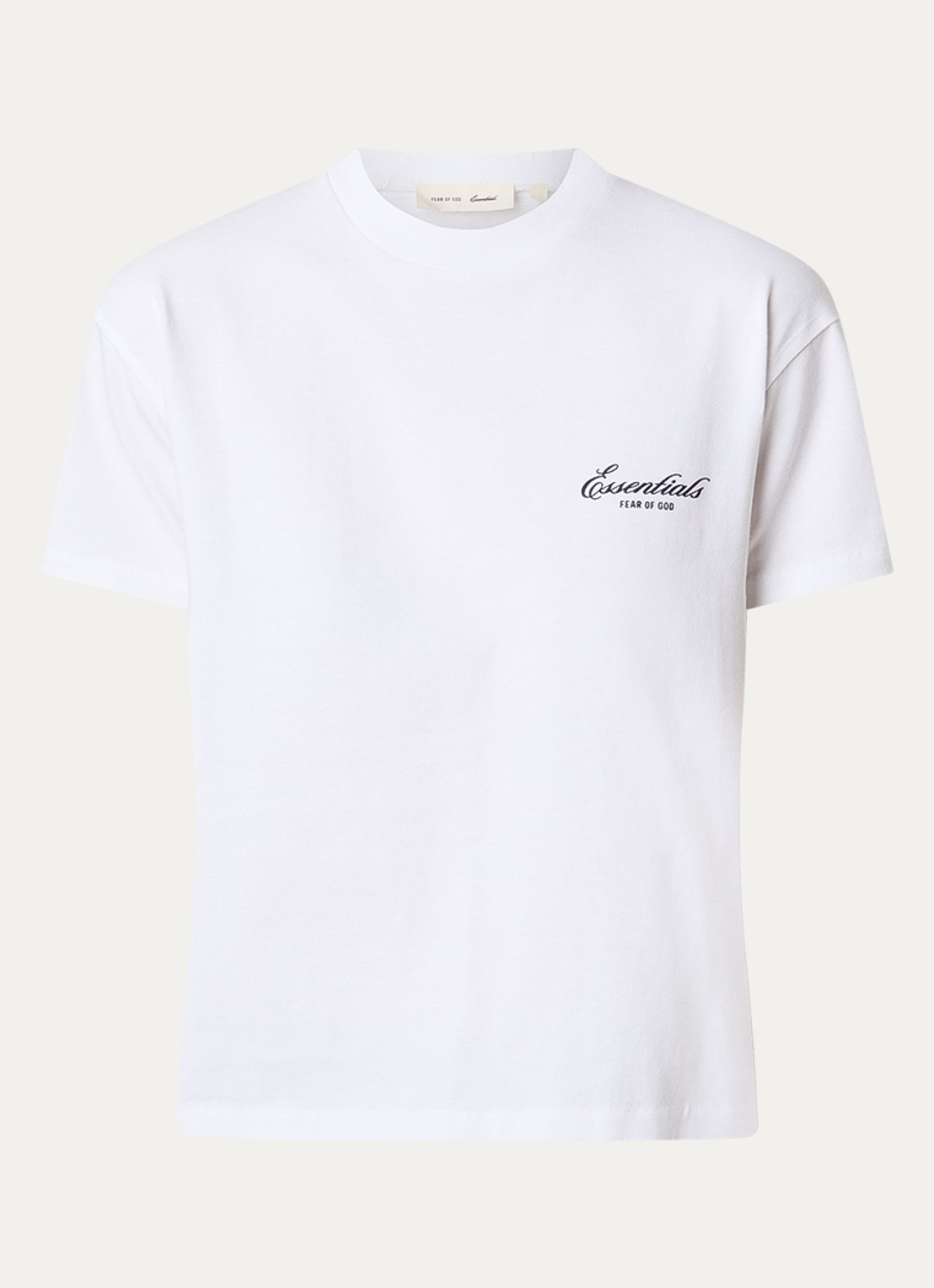 Fear of God Essentials T-shirt met logo en ronde hals - voorkant 4 wit