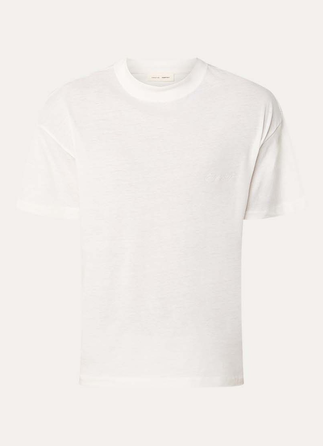 Fear of God Essentials T-shirt met logo - voorkant 4 ivoor