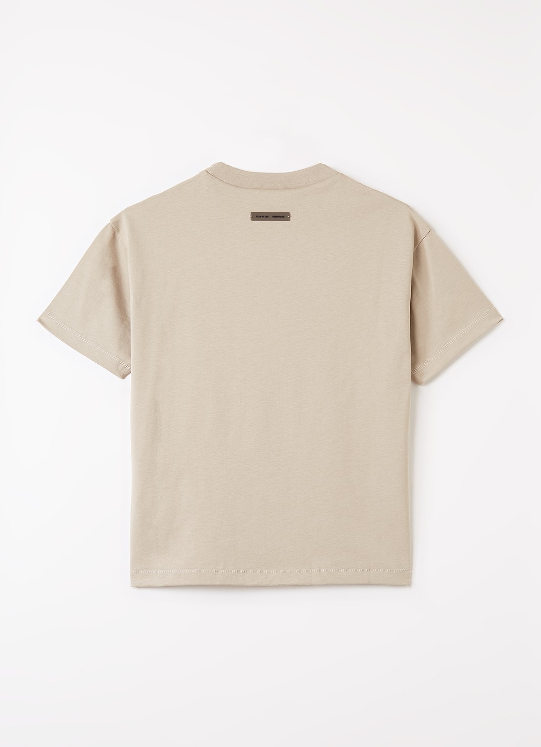 Fear of God Essentials T-shirt met logoprint - voorkant 2 donkerbeige