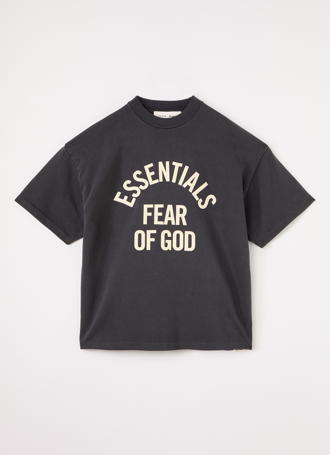 Fear of God Essentials T-shirt met logoprint - voorkant antraciet