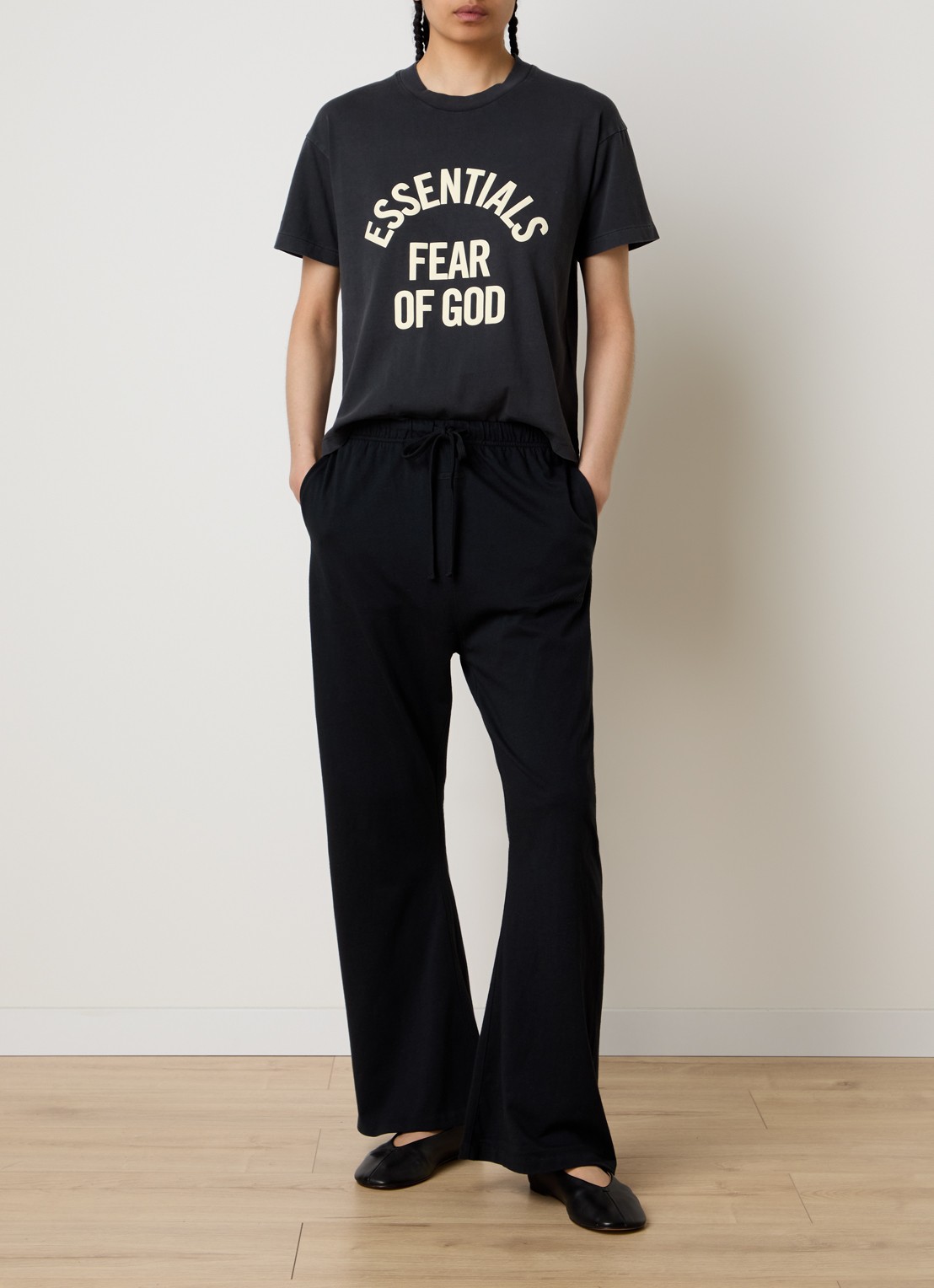 Fear of God Essentials T-shirt met logoprint - voorkant 5 antraciet