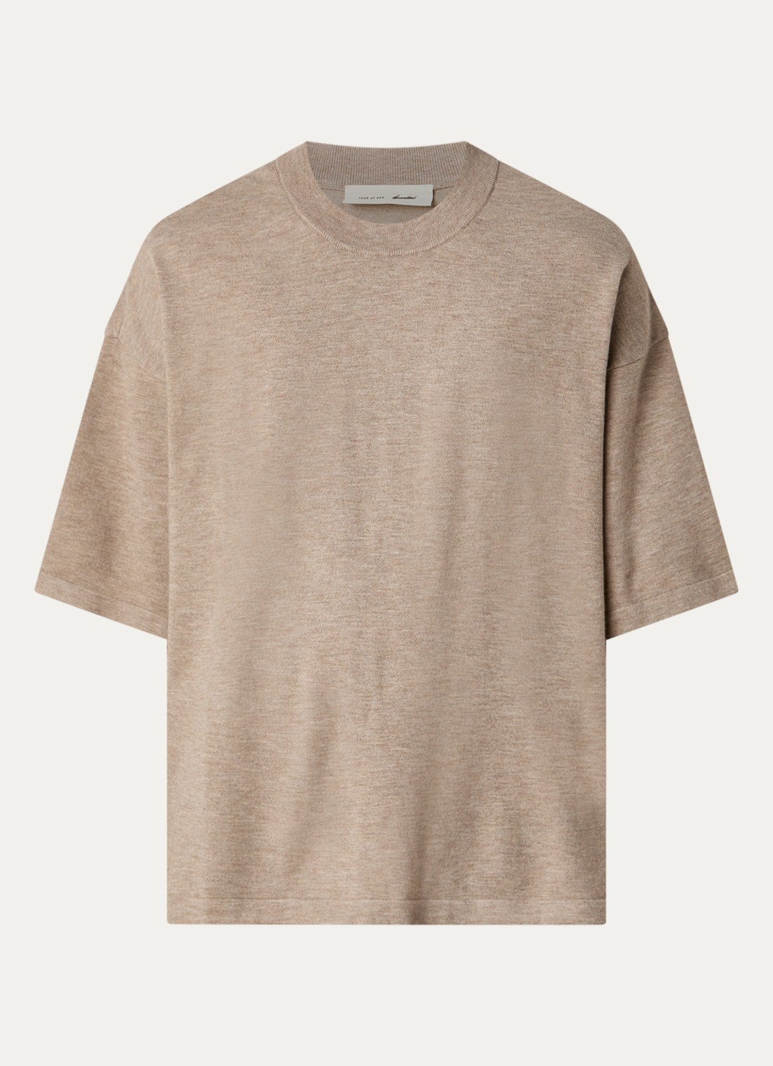 Fear of God Essentials T-shirt met ronde hals - voorkant beige