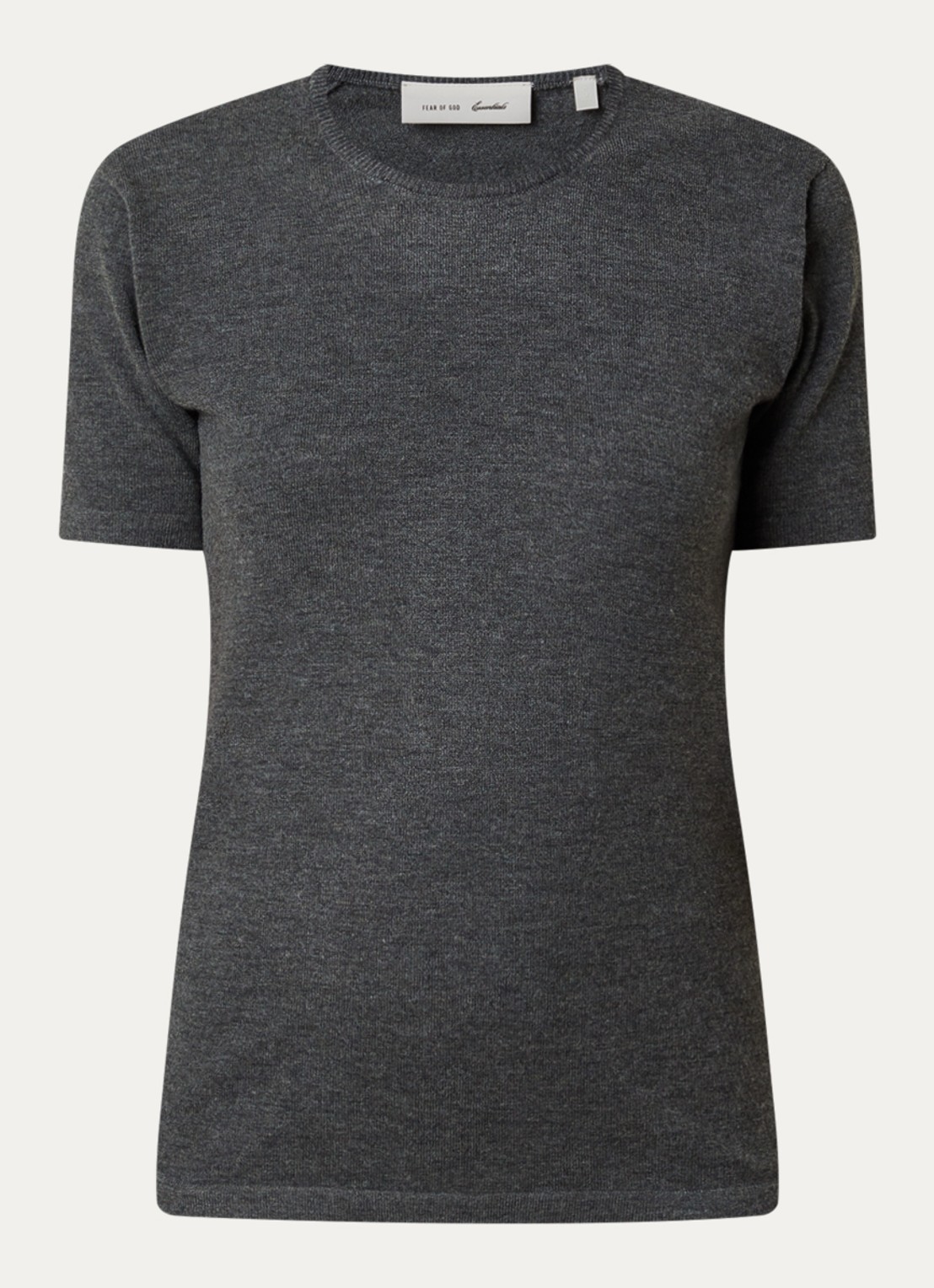 Fear of God Essentials T-shirt met ronde hals - voorkant 4 donkergrijs