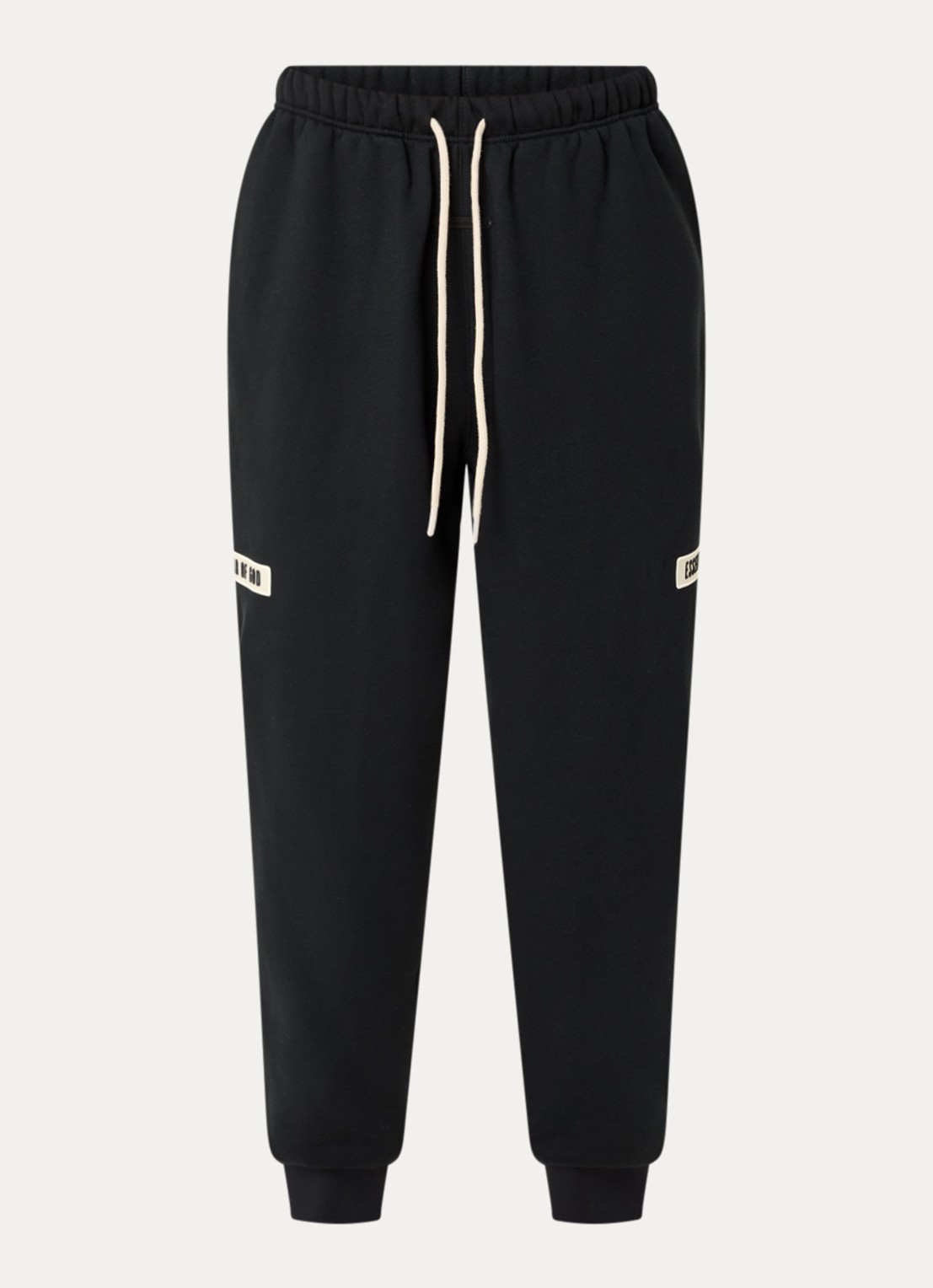 Fear of God Essentials Tapered fit joggingbroek met logo en steekzakken - voorkant zwart