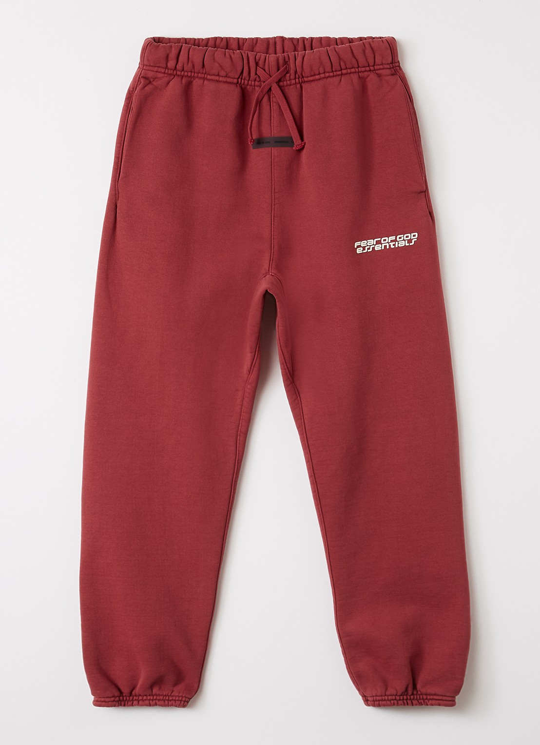 Fear of God Essentials Tapered fit joggingbroek met logo - voorkant 2 steenrood