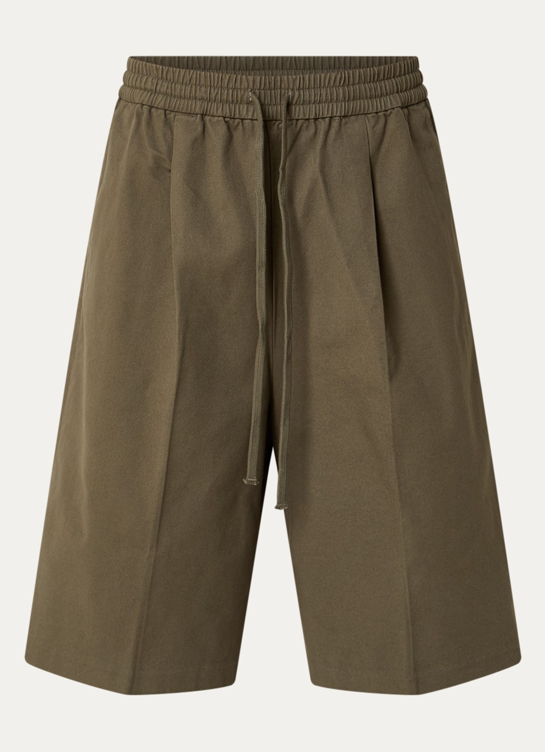 Fear of God Essentials Twill straight fit korte broek met steekzakken - voorkant bronsgroen