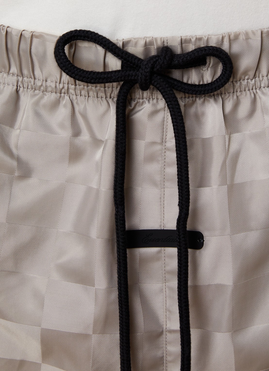 Fear of God Essentials Wide fit korte broek met ruitdessin - detail 2 grijsmele