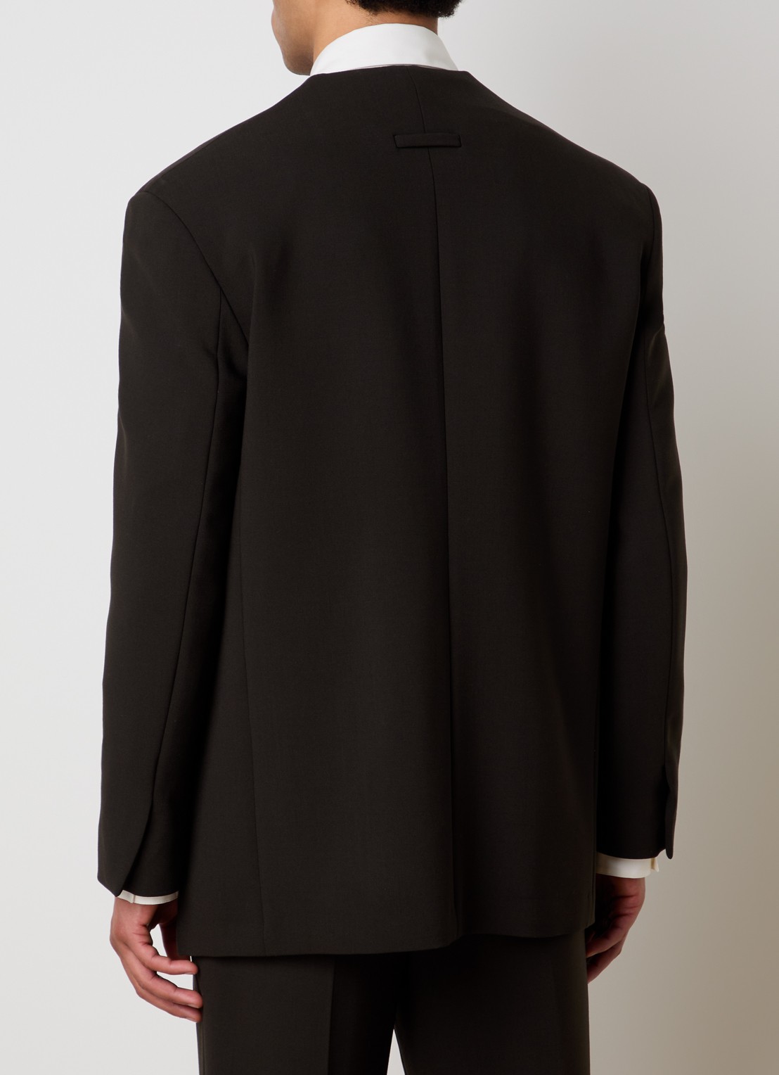 Fear of God Regular fit colbert in wolblend met steekzakken - achterkant 6 donkerbruin