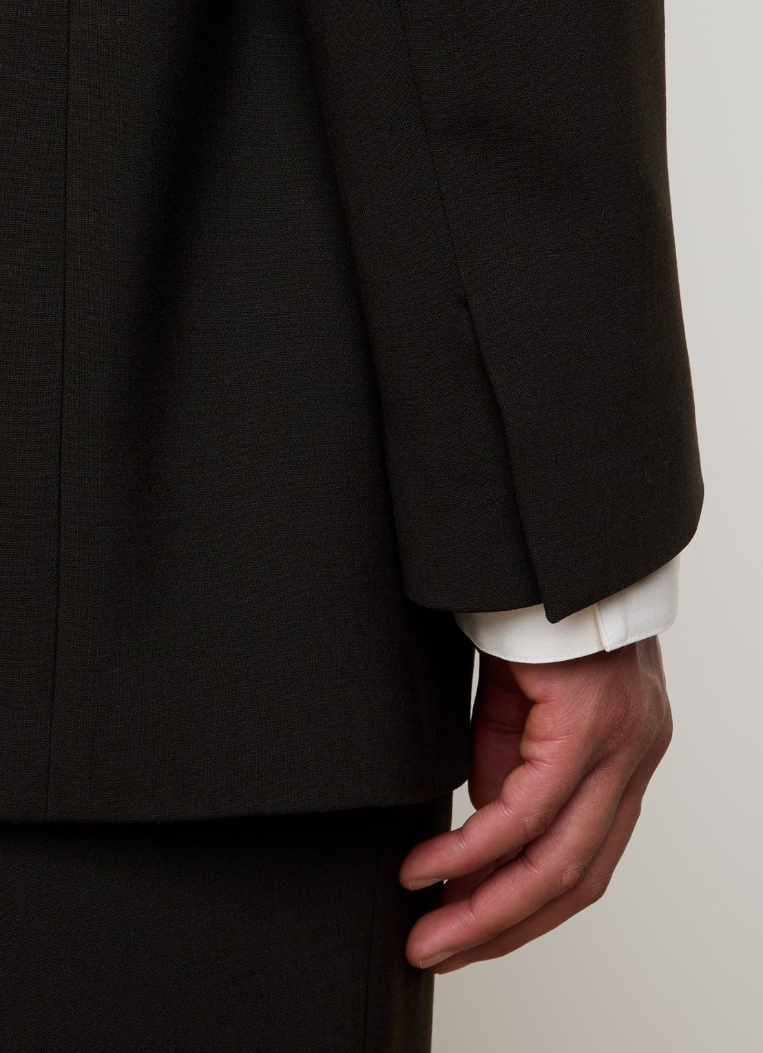 Fear of God Regular fit colbert in wolblend met steekzakken - detail 5 donkerbruin