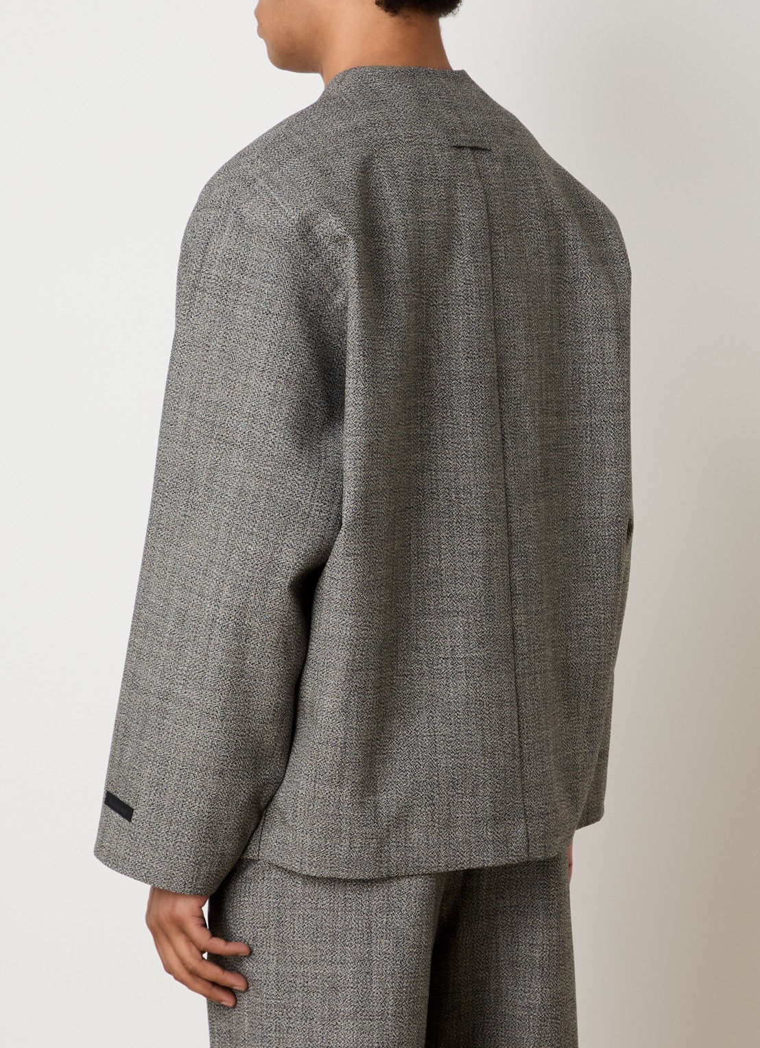 Fear of God Regular fit colbert met gemêleerd dessin - achterkant 4 donkergrijs