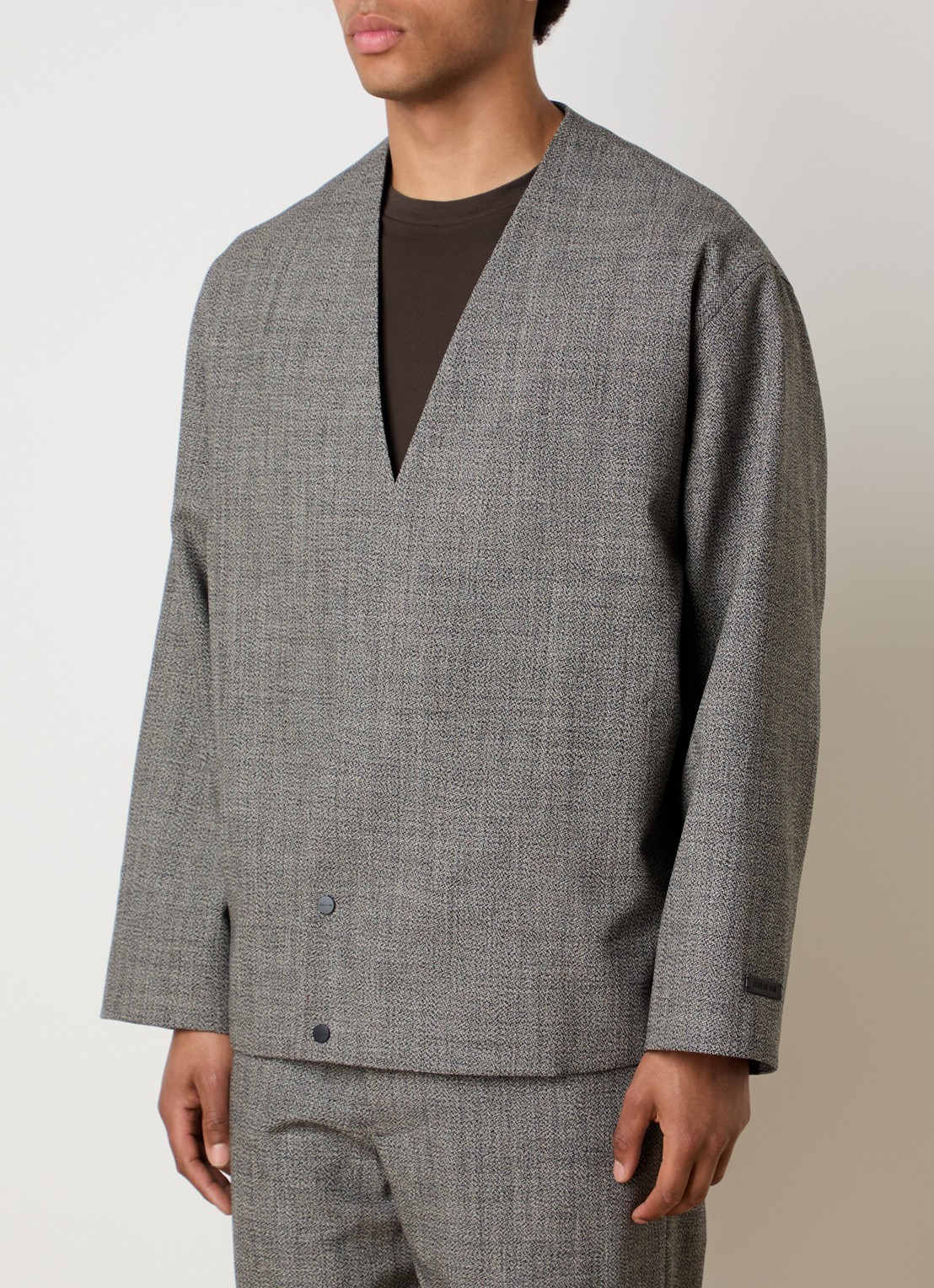 Fear of God Regular fit colbert met gemêleerd dessin - detail donkergrijs